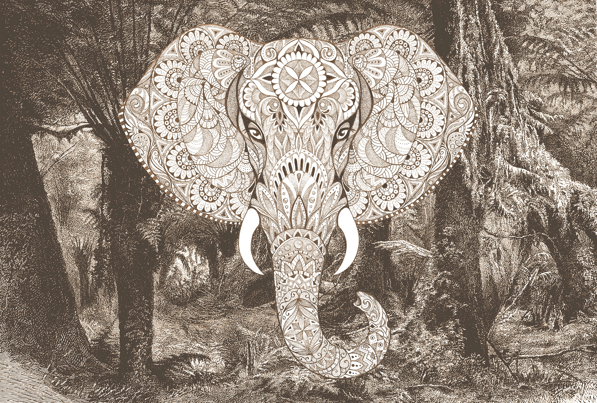 Architects Paper "Atelier 47 Elephant Head 1" orientalisch glatt Vlies, Wand, Schräge, Decke