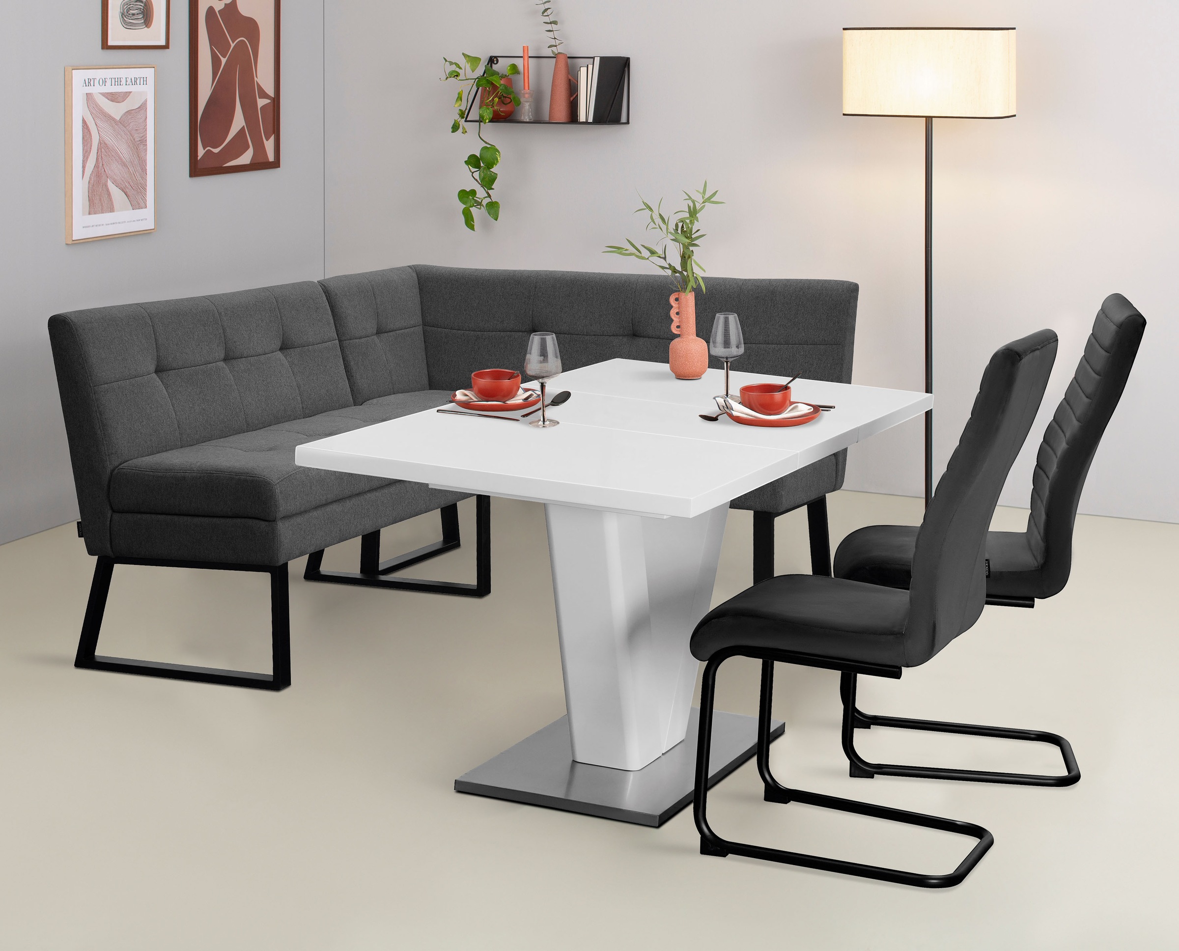 Home affaire Eckbank "Geranie, Sitzbank, Essbank, pflegeleichter Strukturst günstig online kaufen