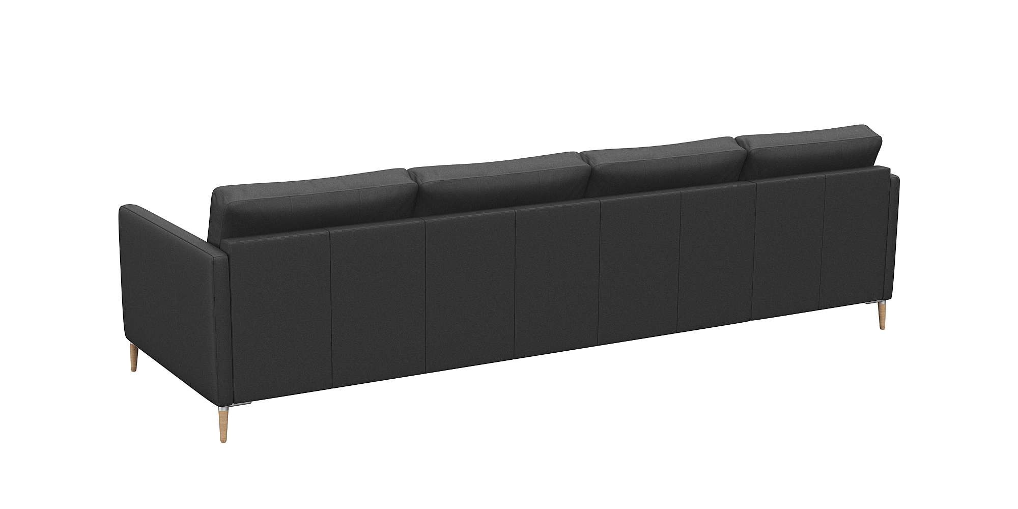 FLEXLUX Ecksofa »Fiore, super Sitzkomfort durch Kaltschaum im Sitz, L-Form«, schmale Armlehnen, Füße Alu+ Eiche