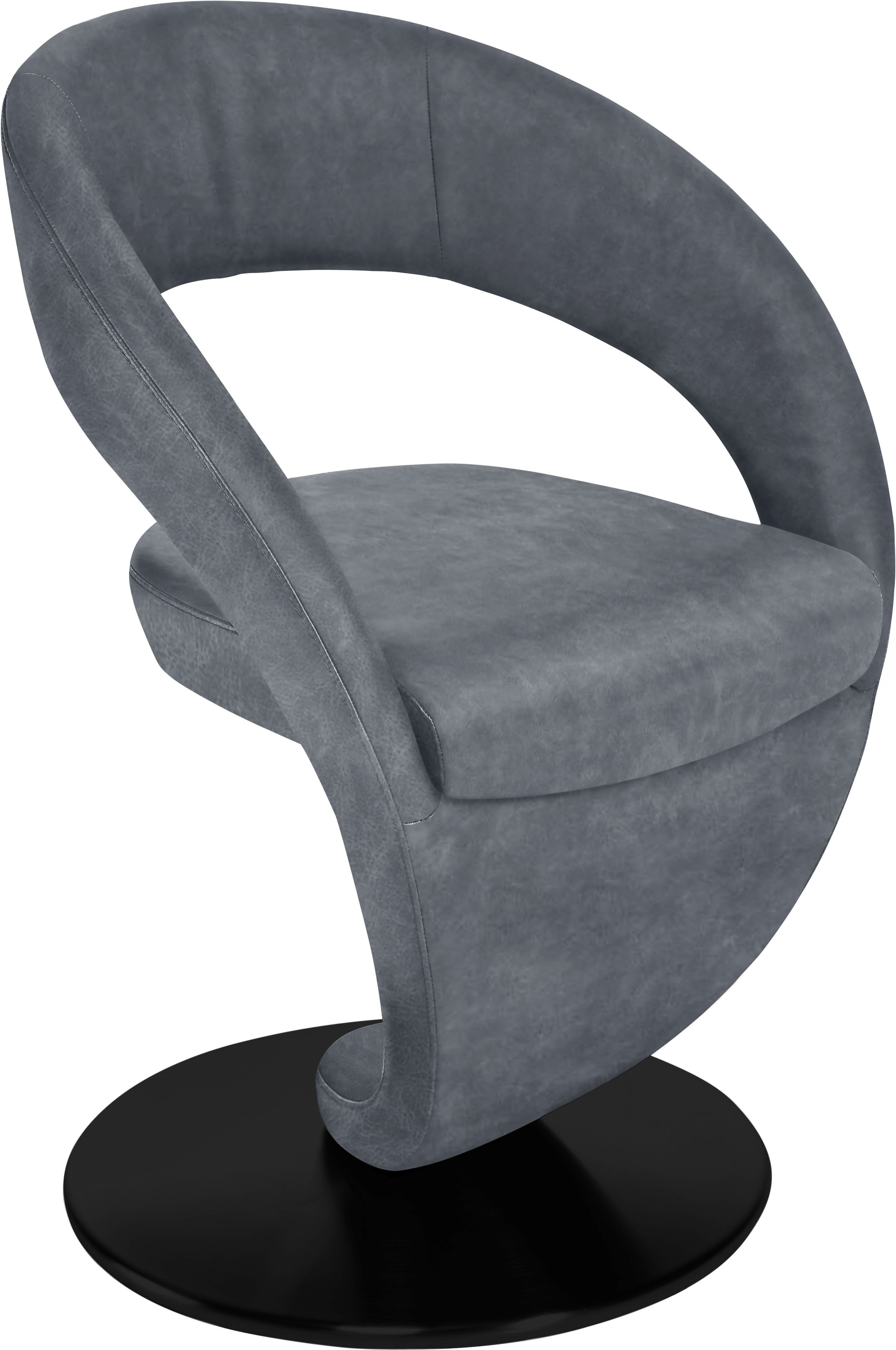 K+W Komfort & Wohnen Esszimmerstuhl "Wave, Drehstuhl" () Design-Drehstuhl, schwarzer Drehteller