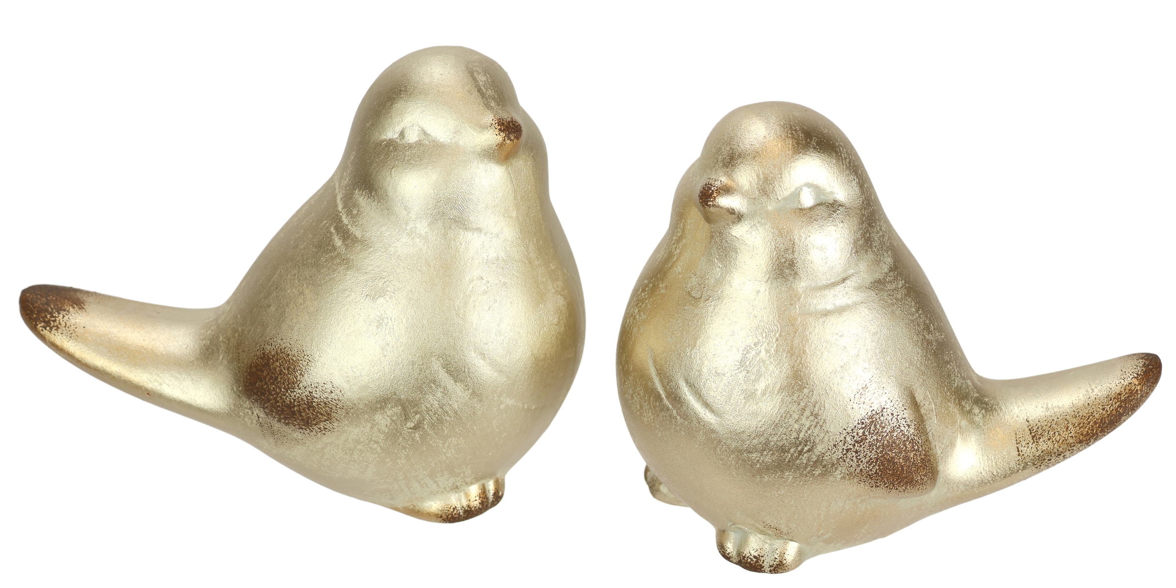 I.GE.A. Dekofigur »Vogel aus Keramik«, 2er Set Ornament Statue Tierfigur Skulptur Dekovogel Vogelfigur