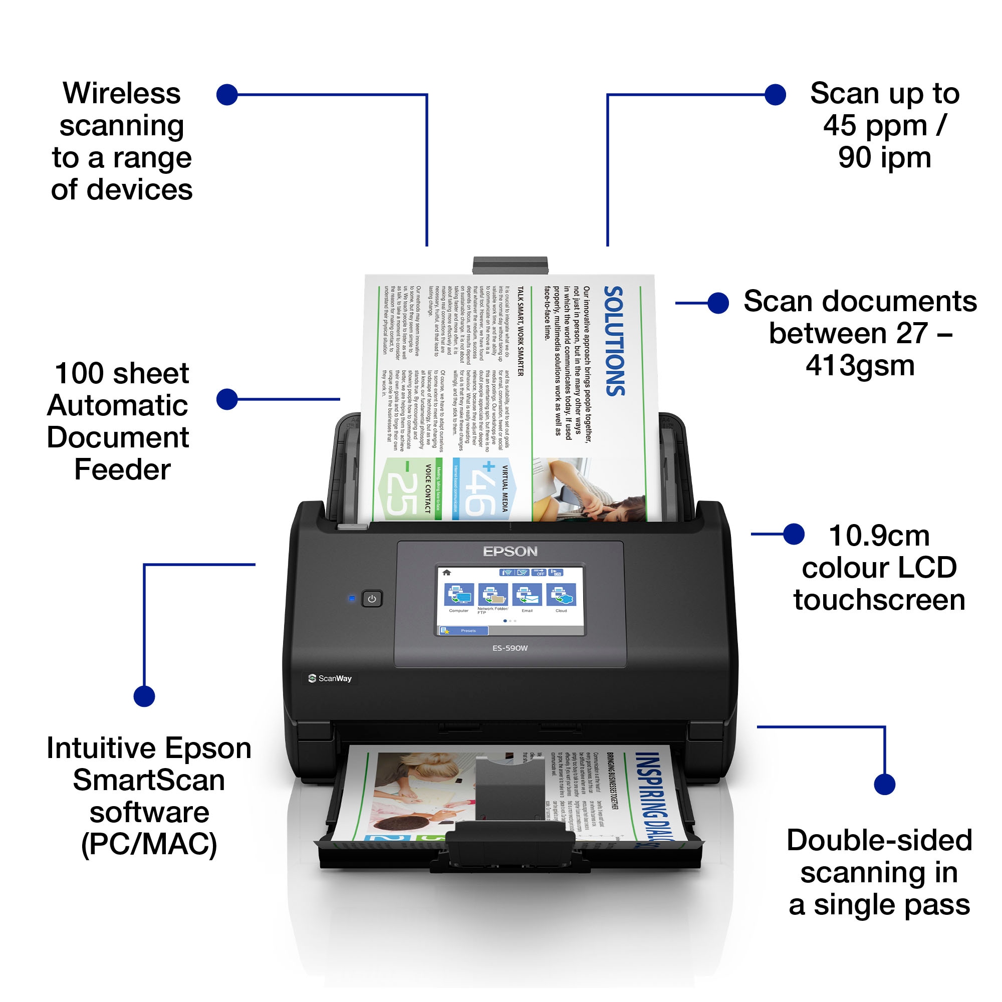 Epson Multifunktionsdrucker »EPSON WorkForce ES-590W Document scanner«