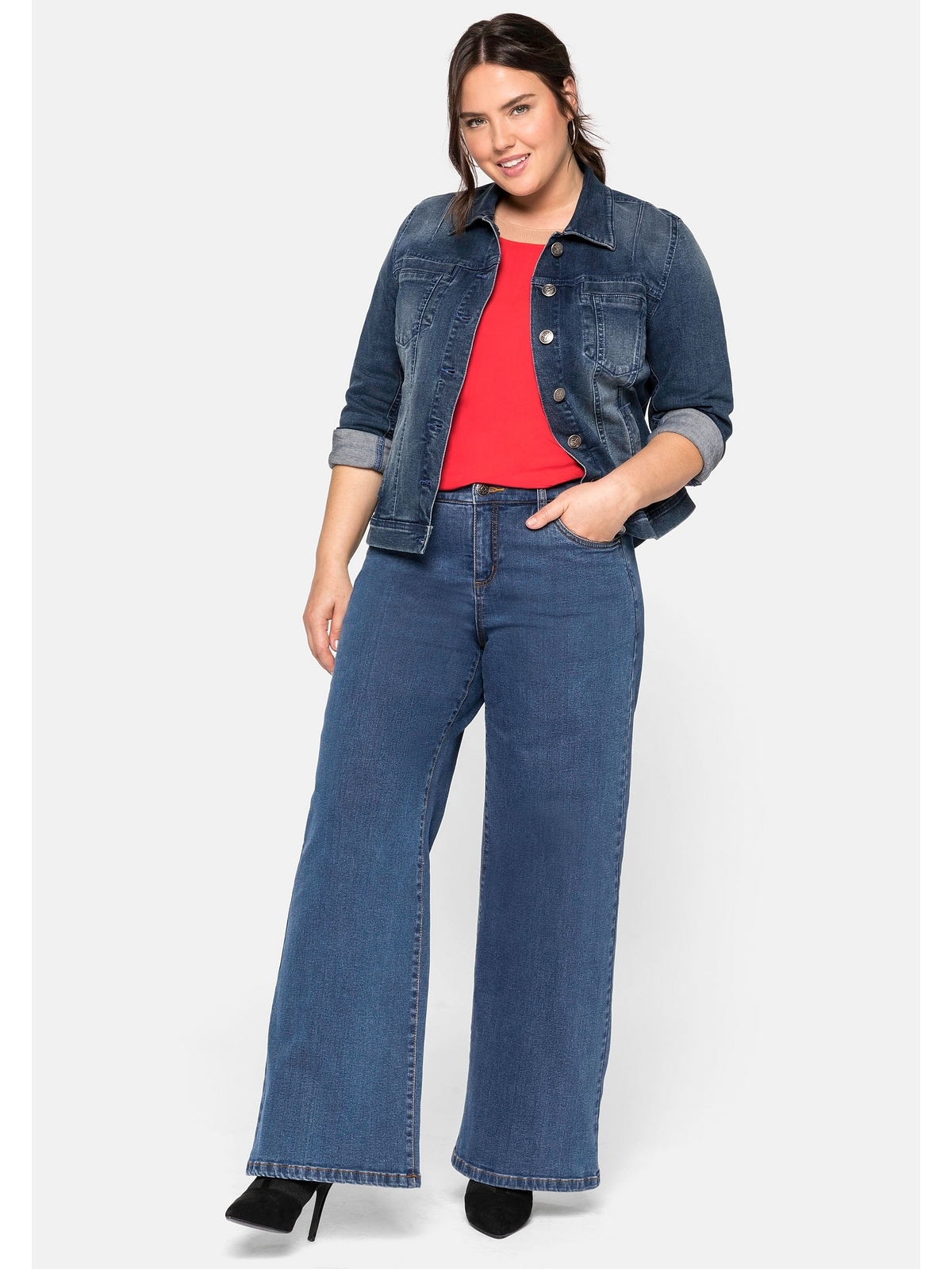 modisch Form »Große Jeansjacke in Größen«, Kapuze, Sheego kaufen | ohne BAUR kurzer