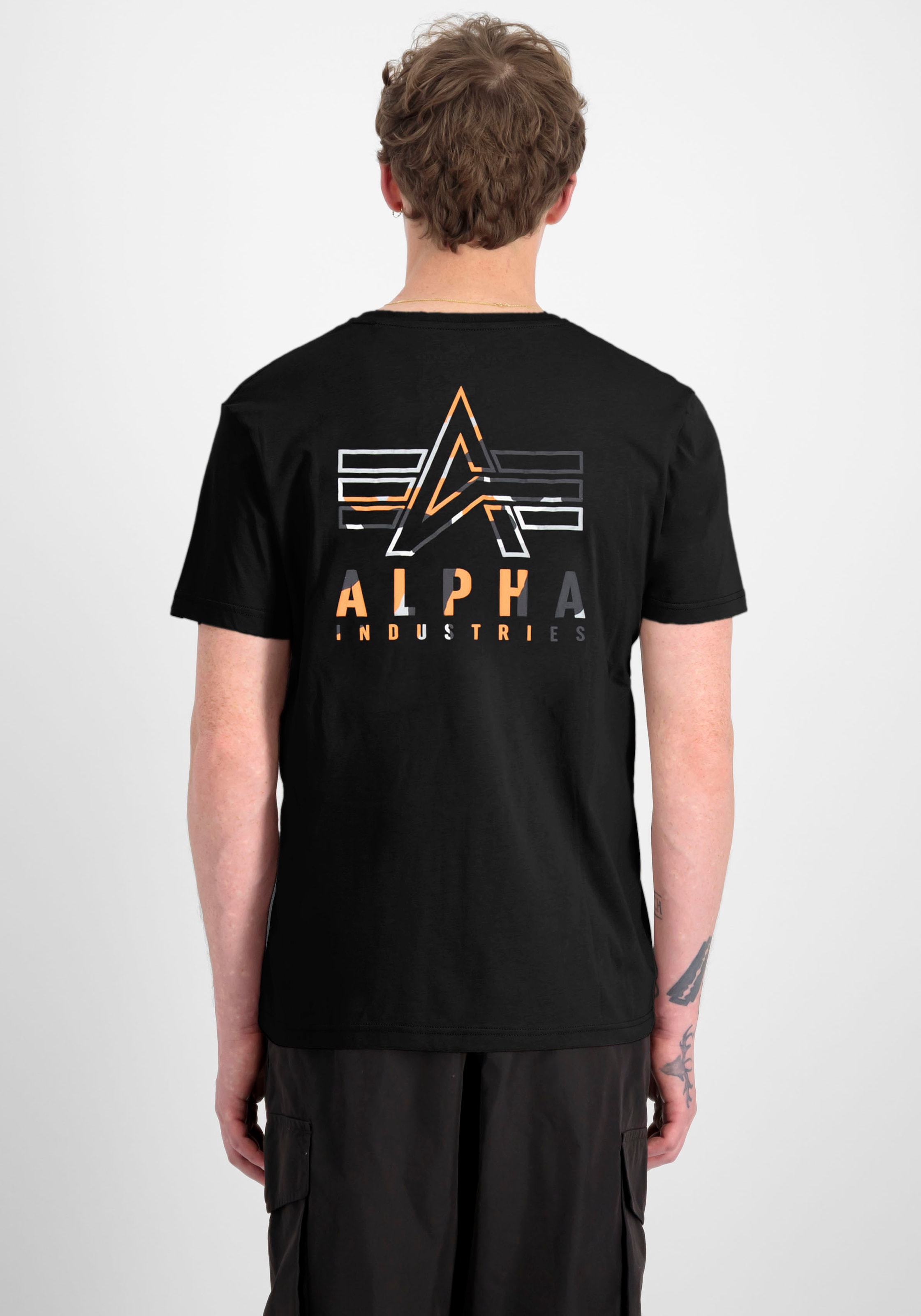 Alpha Industries Rundhalsshirt "Camo Logo Puff Print BP T" günstig online kaufen