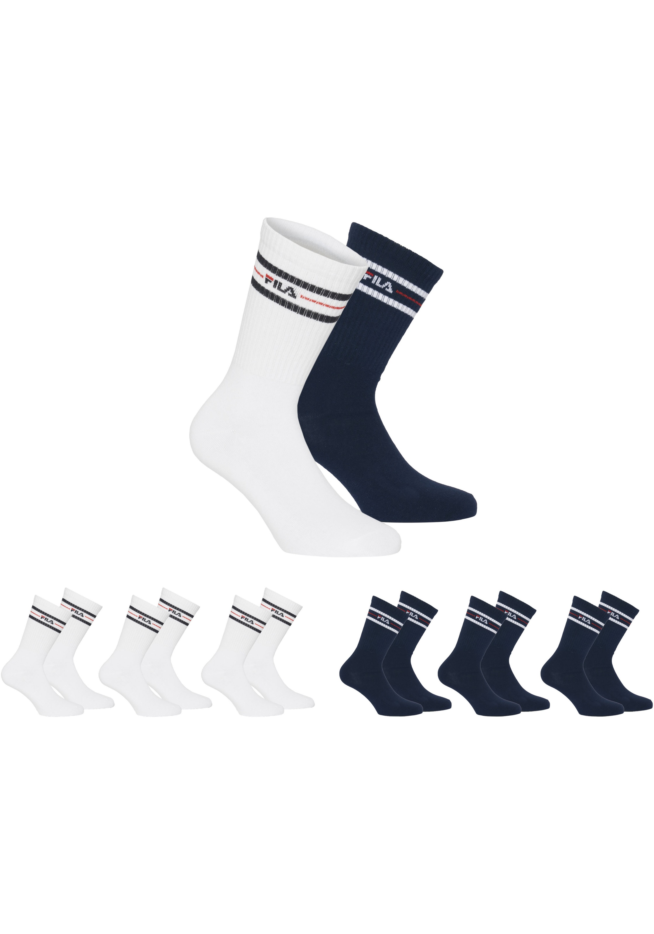 Fila Sportsocken "UNISEX LIFESTYLE PLAIN SOCKS", (6 Paar), mit eingestrickt günstig online kaufen