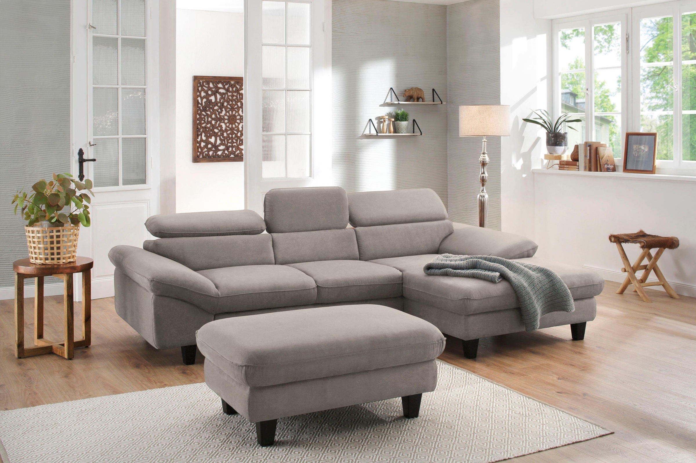 Home affaire Ecksofa »Pilot L-Form«, mit Kopfteilverstellung, optional Bettfunktion und Bettkasten