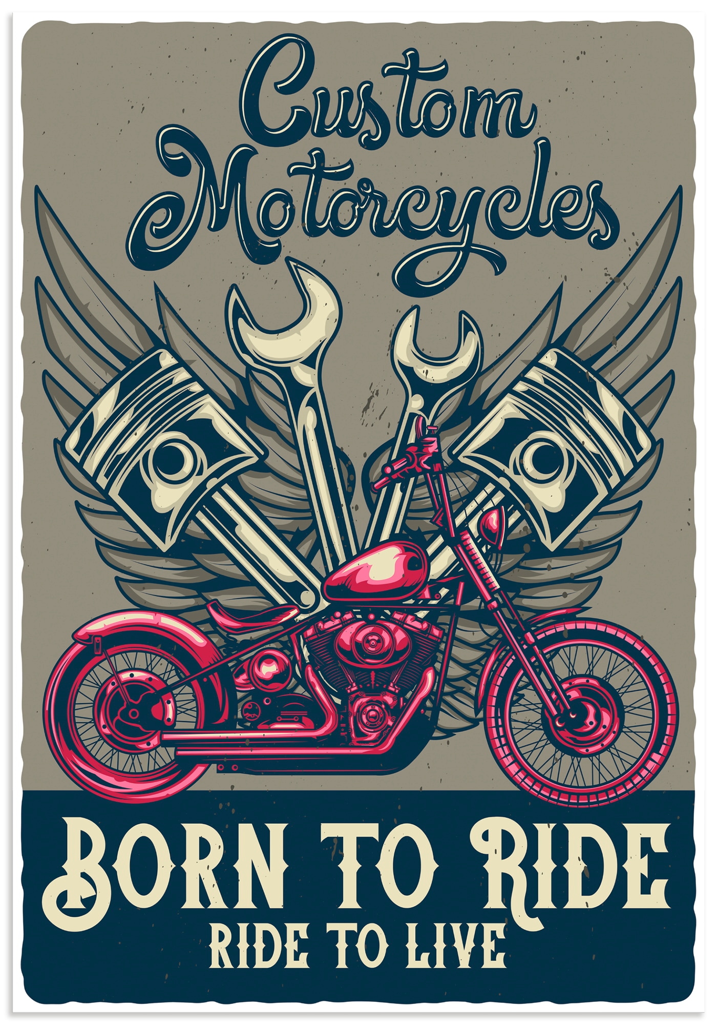 Artland Wandbild "Born to ride" 1 Stk. tlg. als Alubild, Leinwandbild, Poster, Wandaufkleber in verschied. Größen