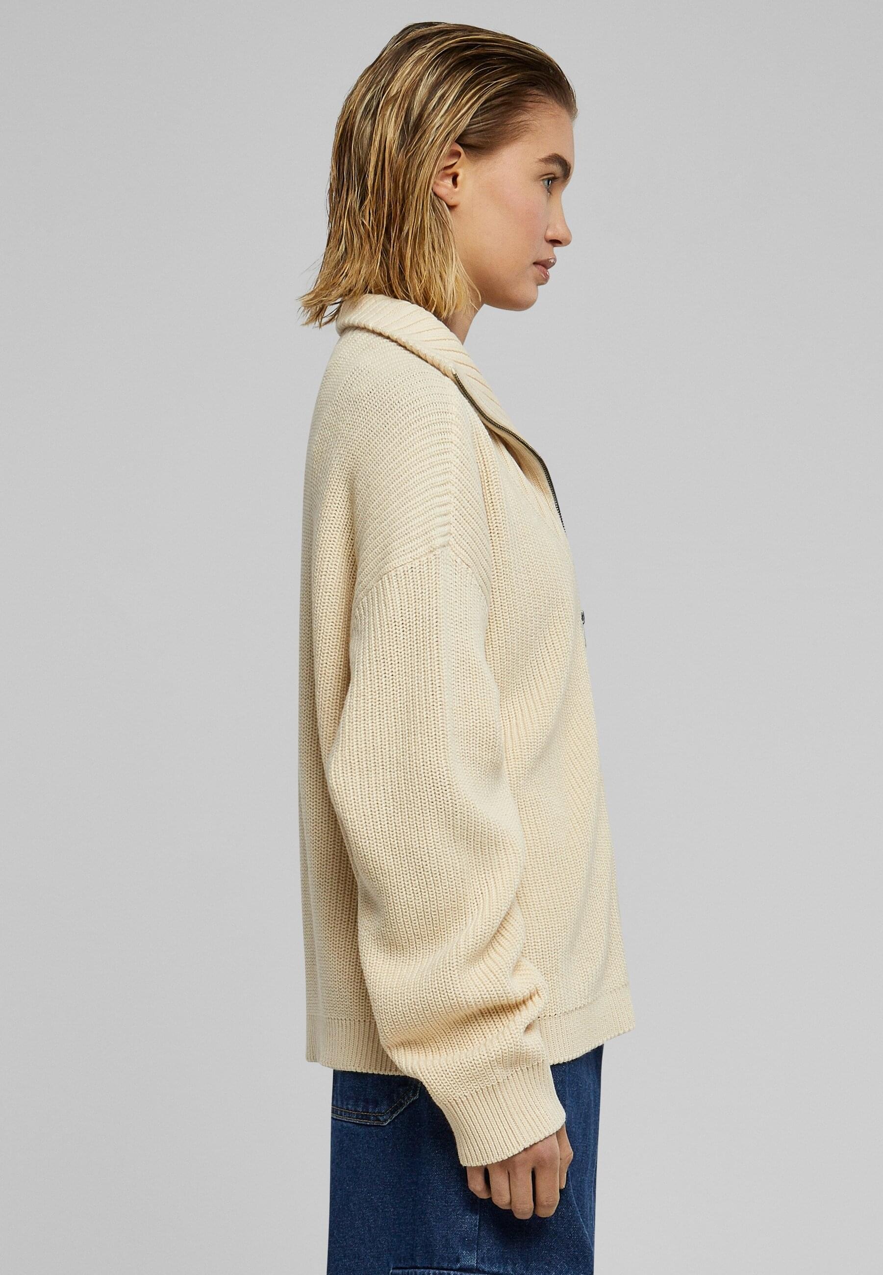 URBAN CLASSICS Strickjacke »Urban Classics Damen Ladies Knitted Zip Cardigan«