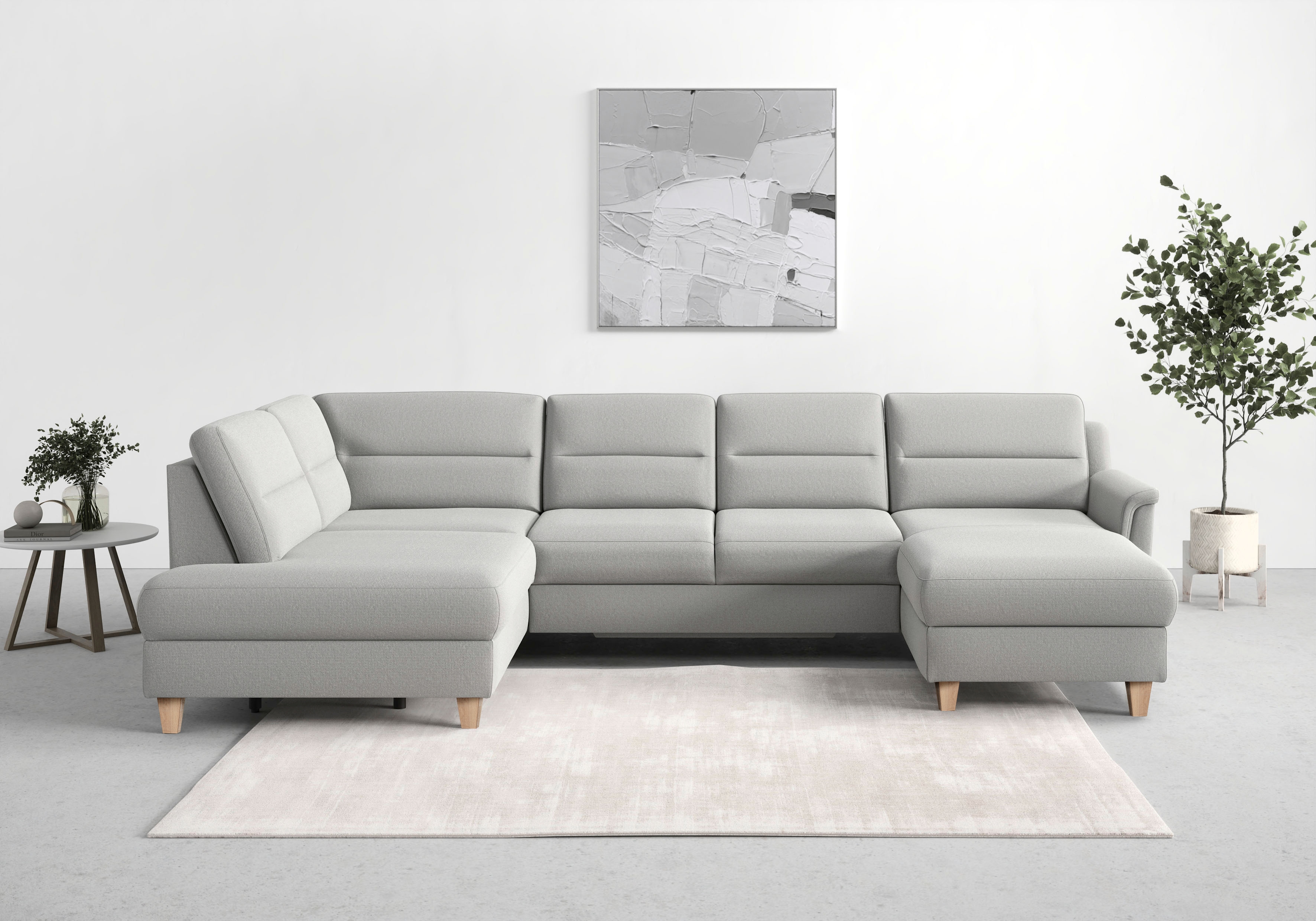 sit&more Wohnlandschaft "Farö U-Form" inklusive Federkern, wahlweise mit Schlaffunktion und Bettkasten