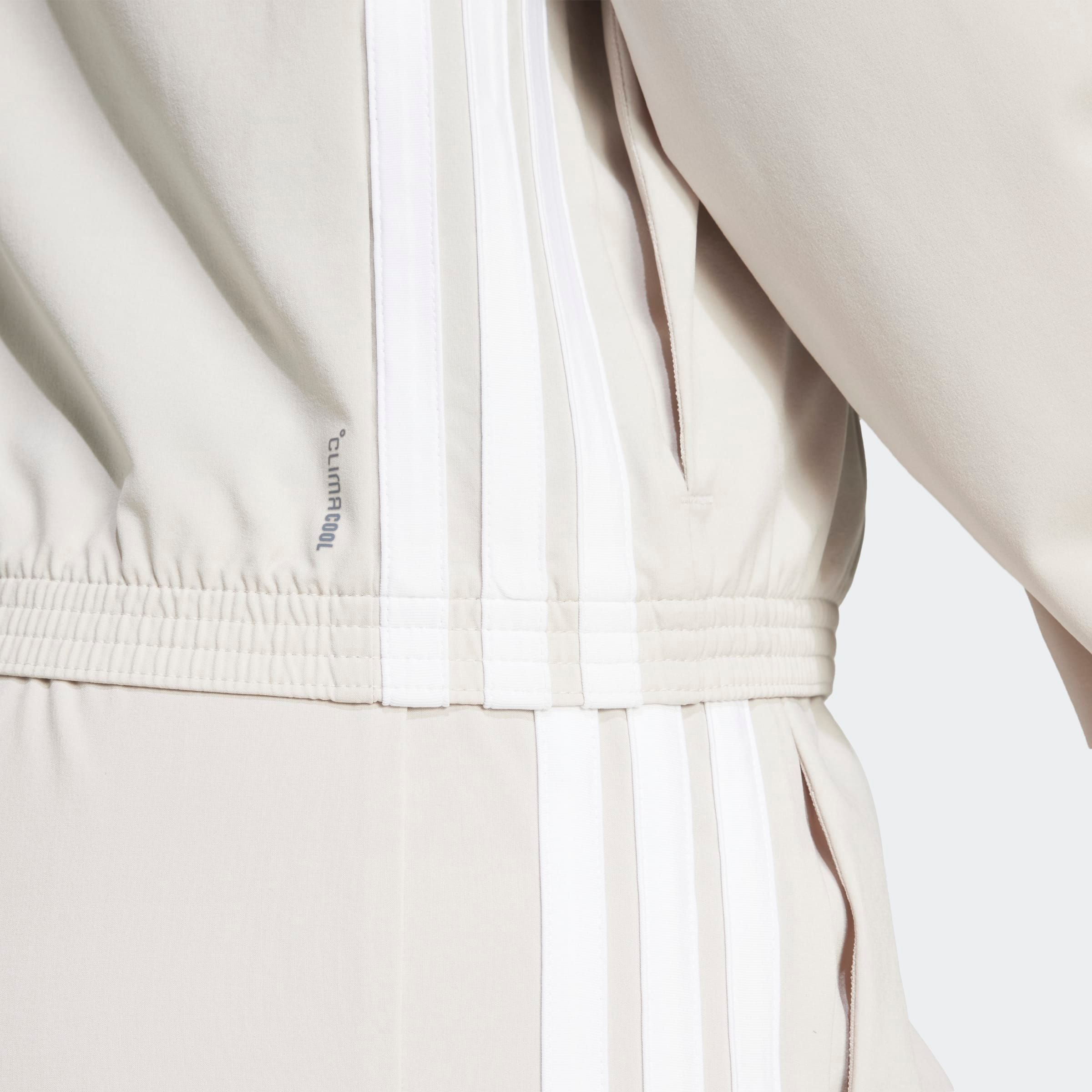 Adidas Sweat-shirt à Zip Train Essentials 3 Stripes Woven Warm Up Wonder Alumina / White S 4
