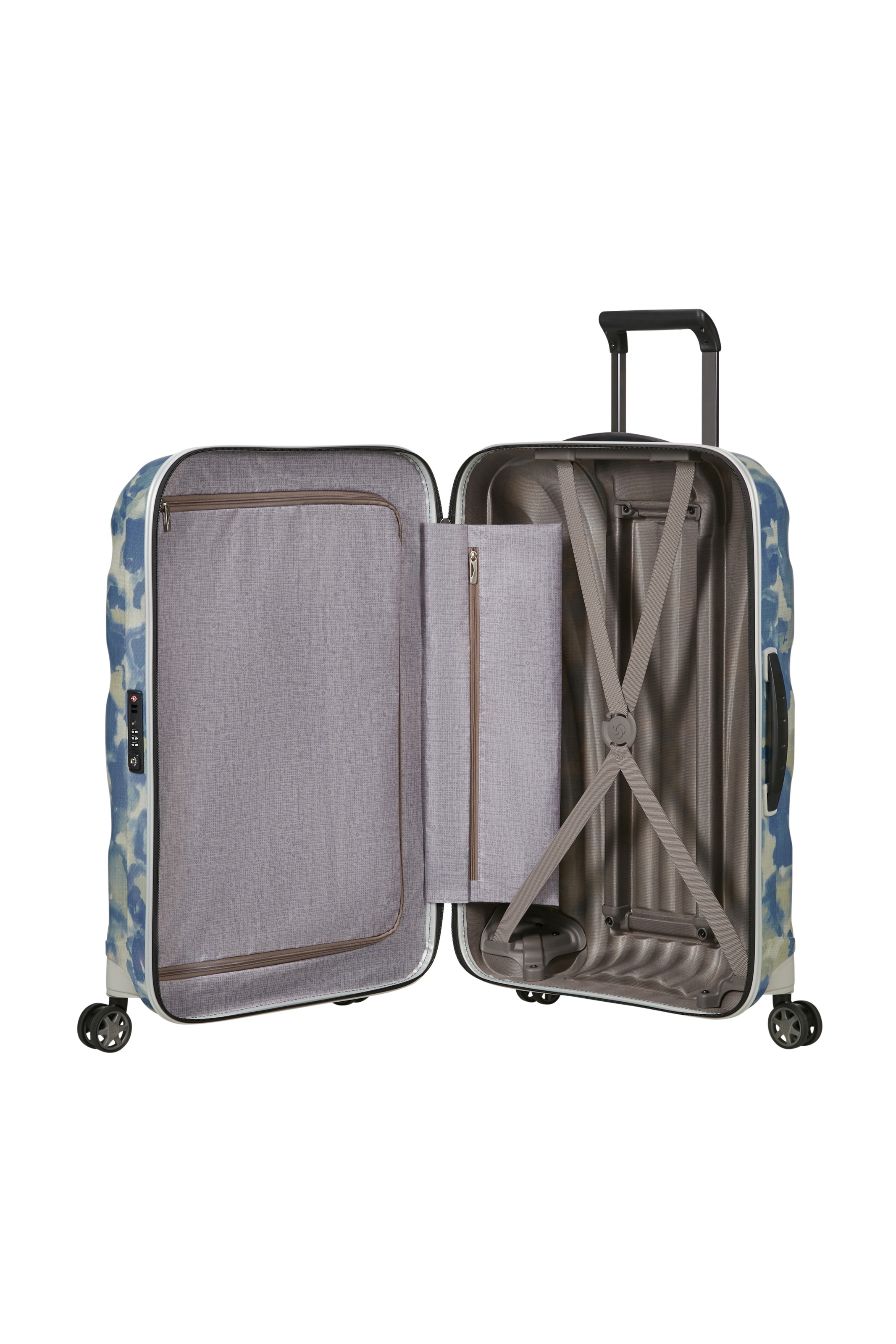 Samsonite Hartschalen-Trolley »SPINNER« 68 l Farbedition "Drifted Clouds", Curv-Material, mind. 95% recyceltes PET