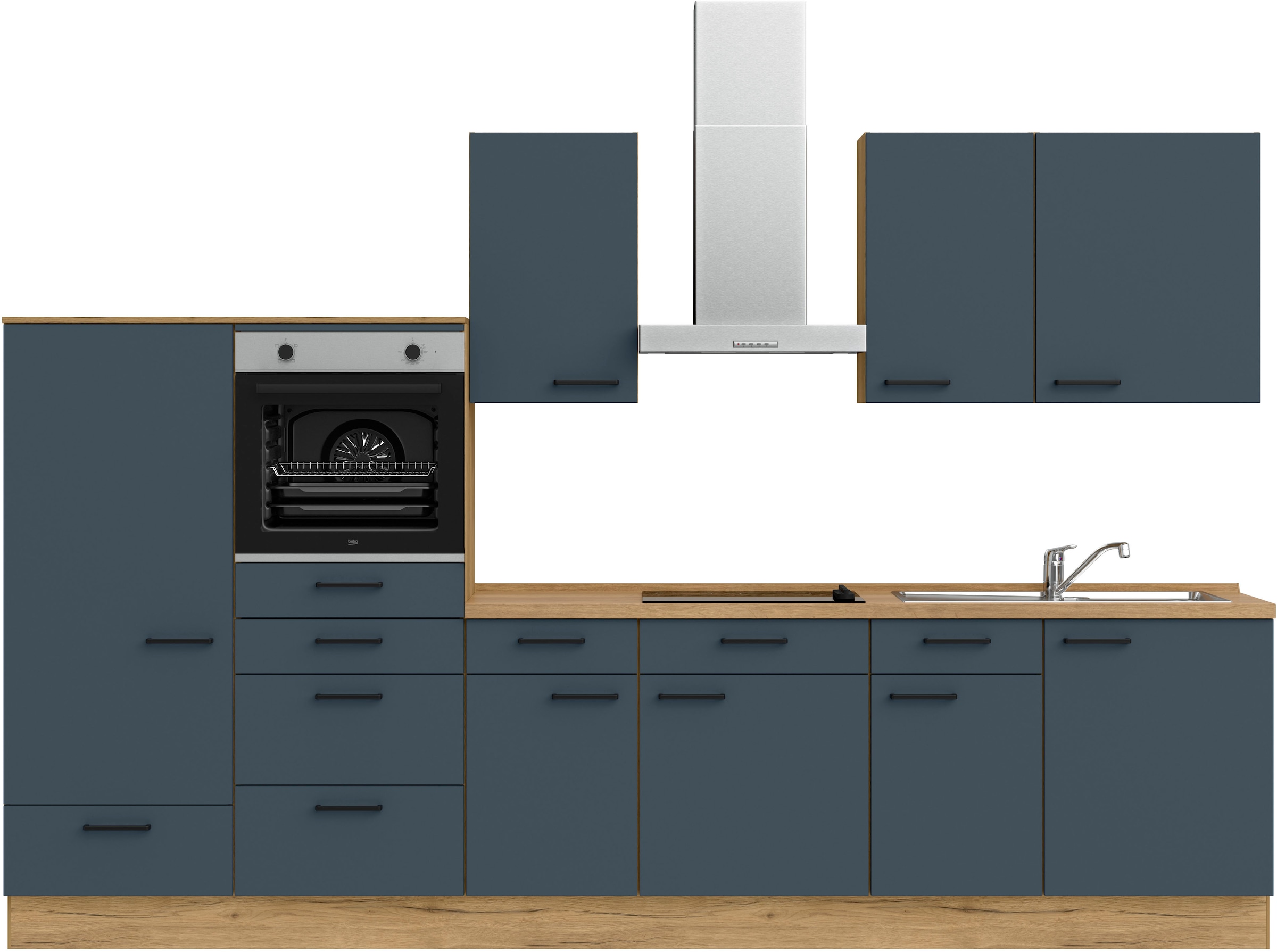 nobilia Küchenzeile ""Easytouch I", NEU: individuell anpassbar mit gratis Profi-Beratung" vormontiert, Breite 330 cm, Ausrichtung wählbar, wahlw. mit E-Geräten