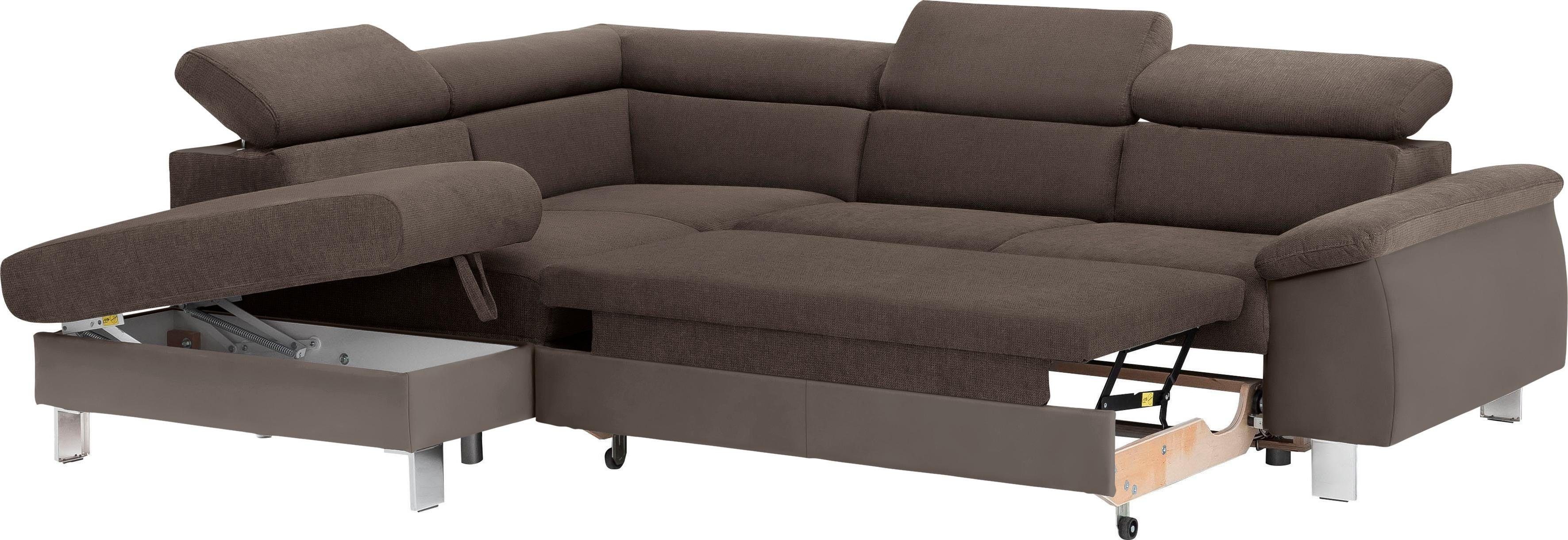 Thumbnail - COTTA Polstergarnitur "Komaris L-Form", (Set), Set bestehend aus: Ecksofa mit Kopfteilverstellung & Hocker