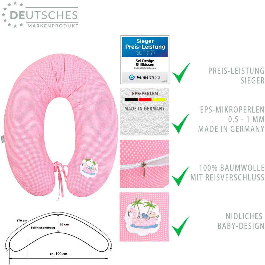 SEI Design Stillkissen »Häschen rosa EPS«, mit hochwertiger Stickerei
