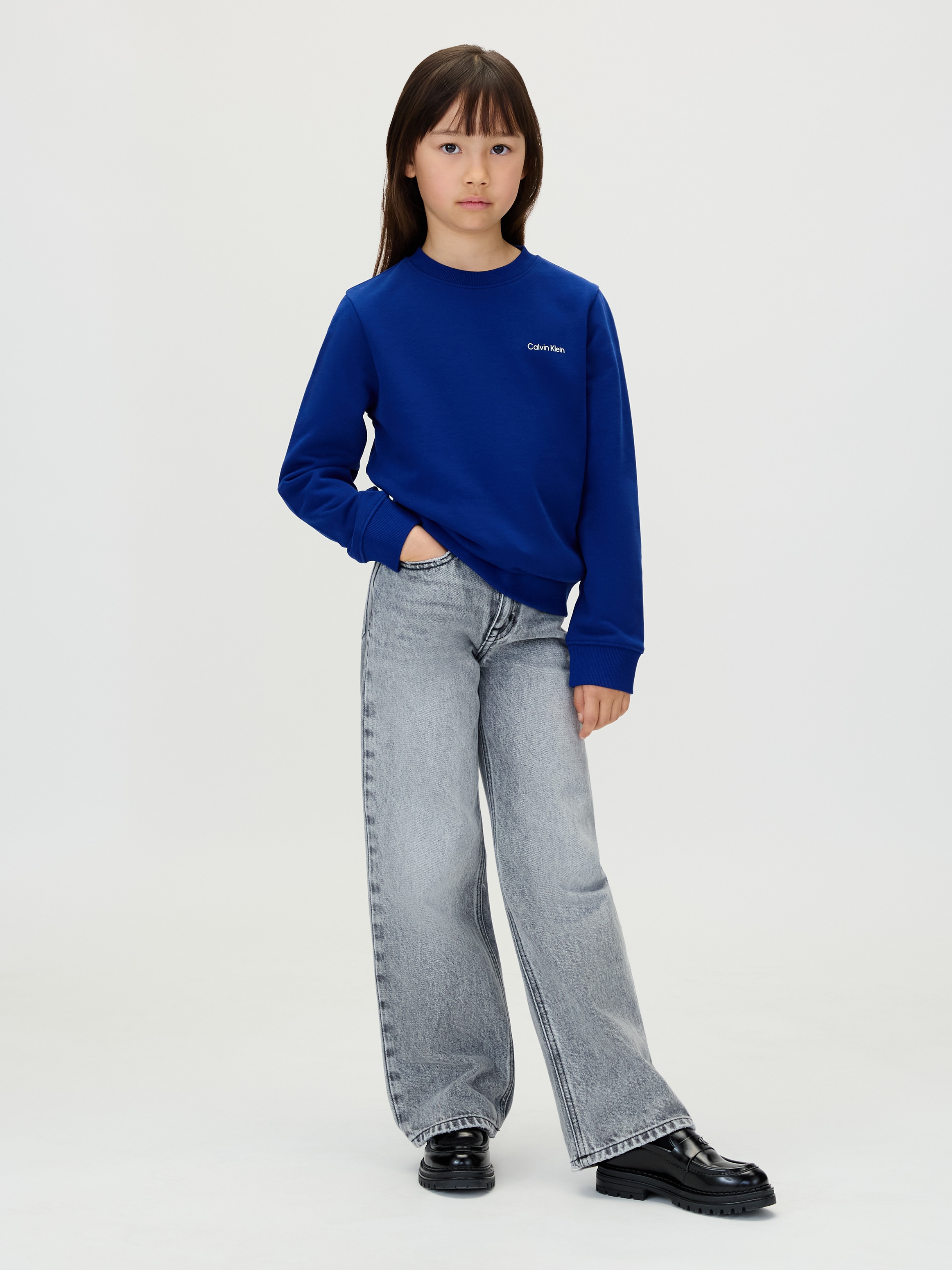 Calvin Klein Jeans Sweatshirt »CHEST INST. LOGO REGULAR CN«, für Kinder bis 16 Jahre, Logo-Schriftzug, Unisex