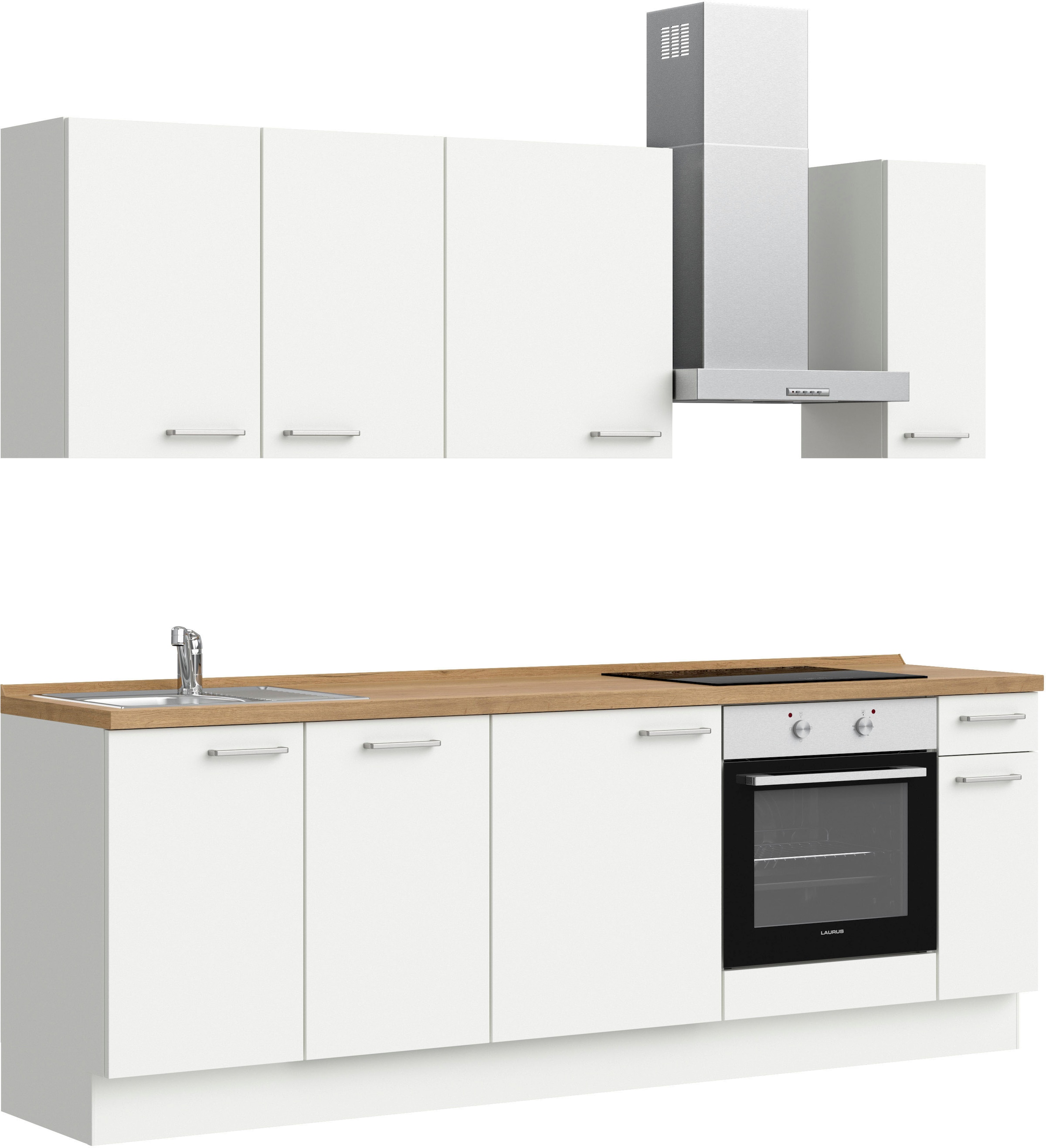 nobilia® Küchenzeile »"Touch I"« vormontiert, Ausrichtung wählbar, Breite 240 cm, wahlw. mit E-Geräten