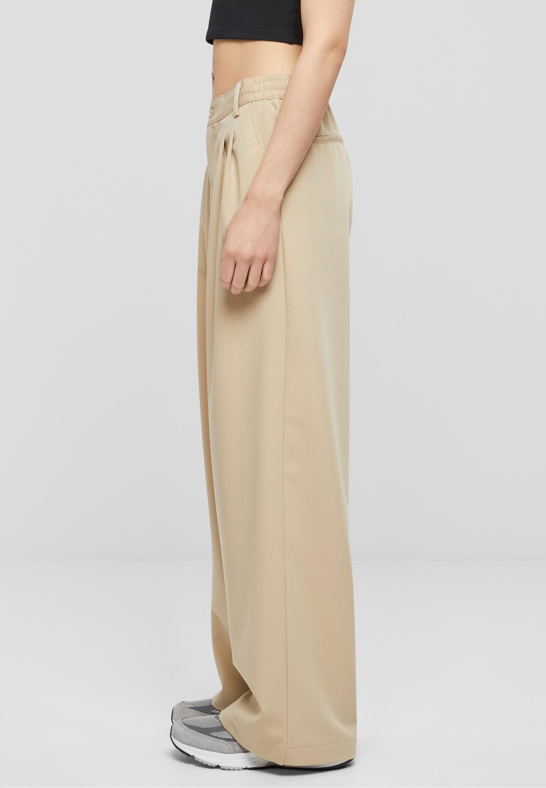 URBAN CLASSICS Stoffhose »Urban Classics Damen Ladies Ultra Wide Pleat-Front Pants«, (1 tlg.)