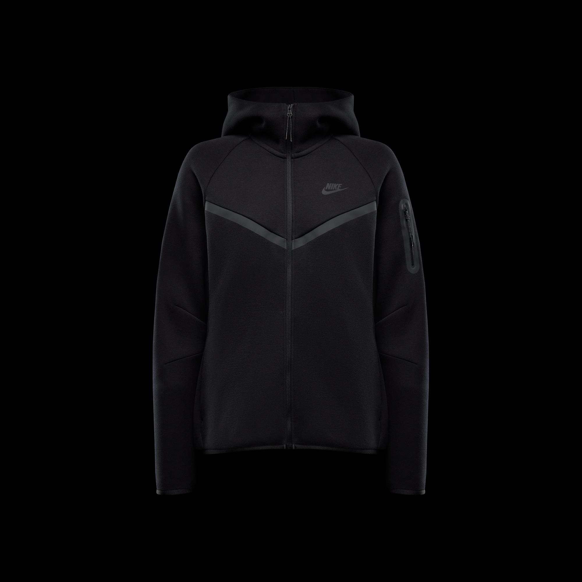 Sweatshirt NIKE SPORTSWEAR "W NSW TCH FLC WR FZ HDY 2", Damen, Gr. L, schwarz, schwarz, Obermaterial: 53% Baumwolle, 47% Polyester, Sweatshirts Sweatshirt, sportlicher Stil, für entspannte Freizeitaktivitäten 5
