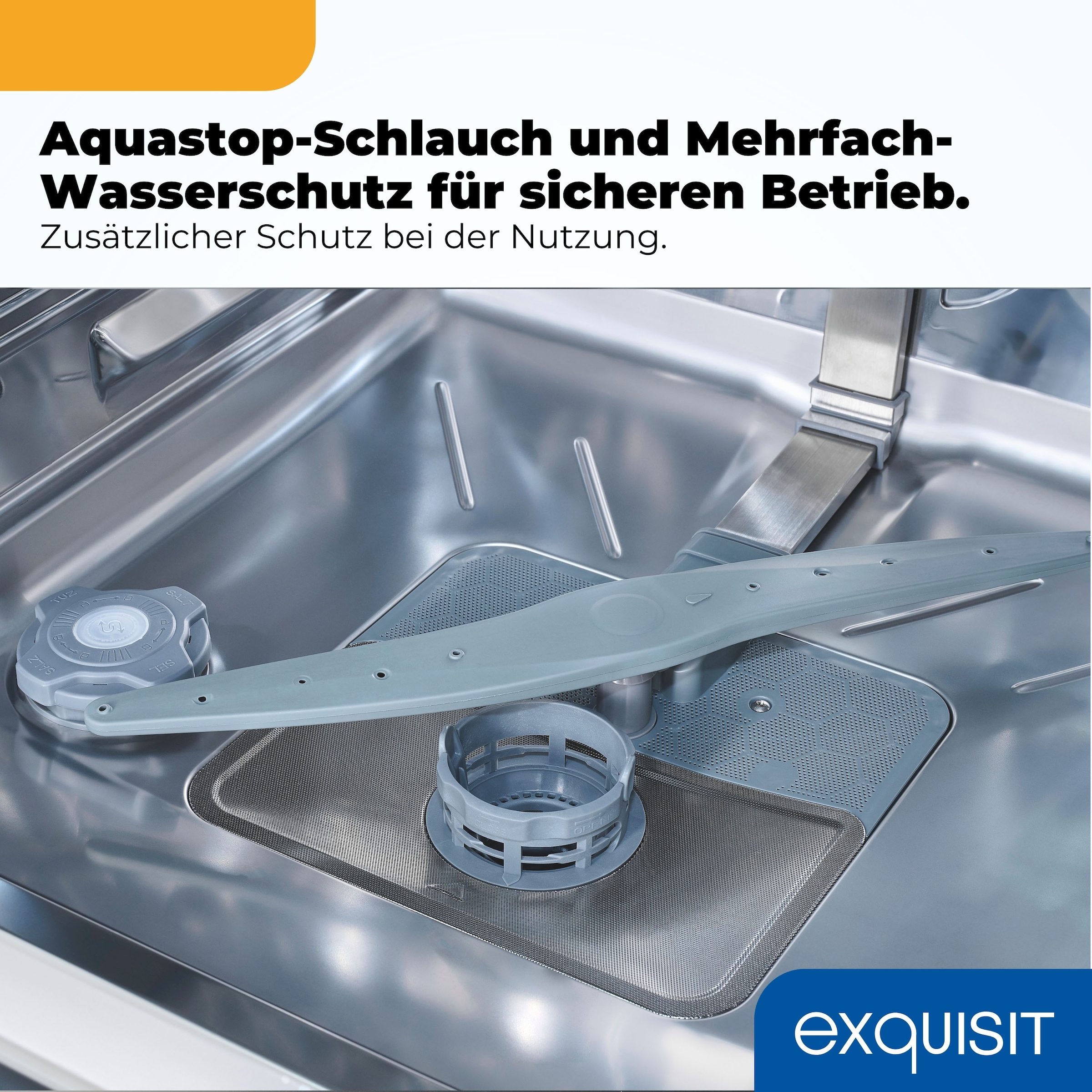 exquisit vollintegrierbarer Geschirrspüler 9616 »EGSP9616-E-450B schwarz« 10,9 l 16 tlg. Maßgedecke 16 Maßgedecke & flüsterleise 42 dB – stark und angenehm ruhig