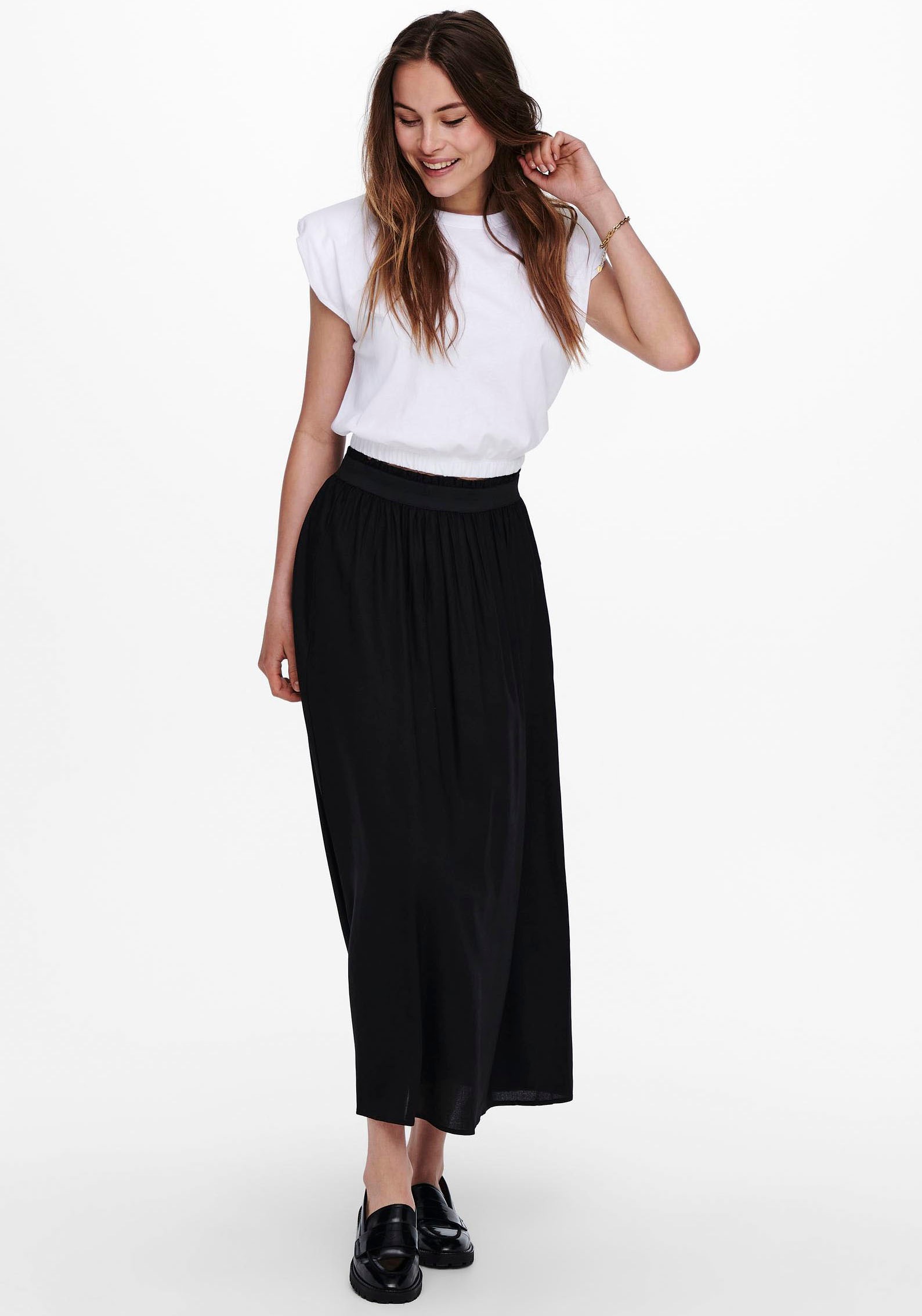 Thumbnail - ONLY Maxirock "ONLVENEDIG – Maxilänge mit elastischem Bund für luftigen Komfort" Viskose