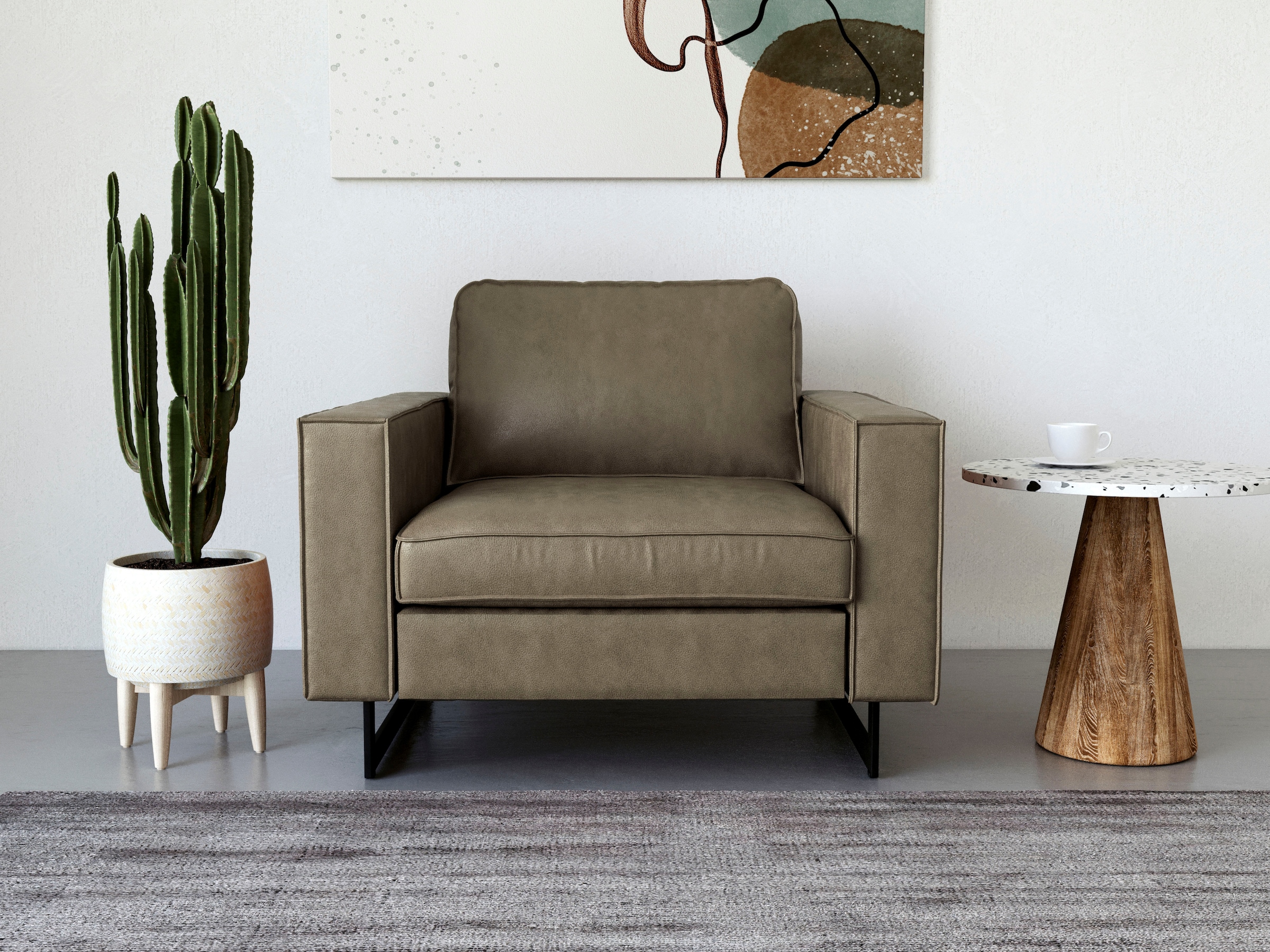 Places of Style Loveseat "Pinto 105 cm, Cord, Chenille, Lederoptik", mit Ke günstig online kaufen