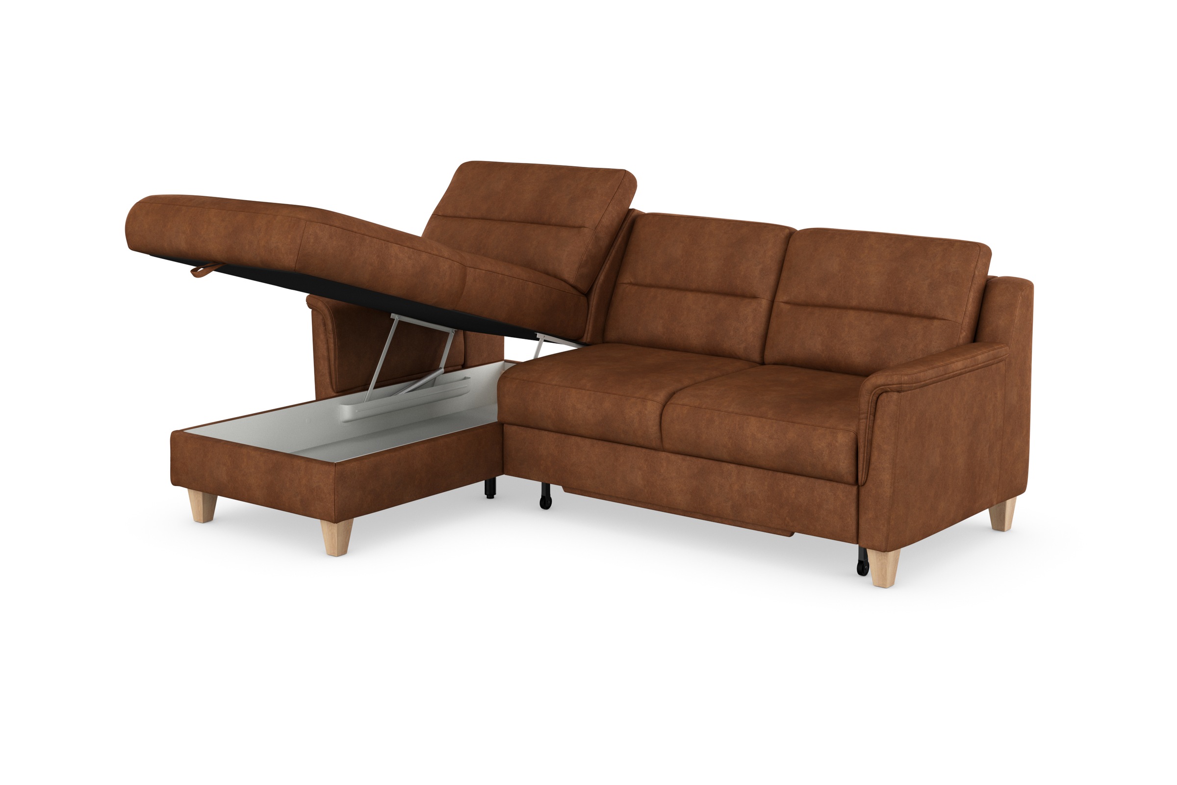 sit&more Ecksofa »Farö L-Form«, inklusive Federkern, wahlweise mit Bettfunktion und Bettkasten