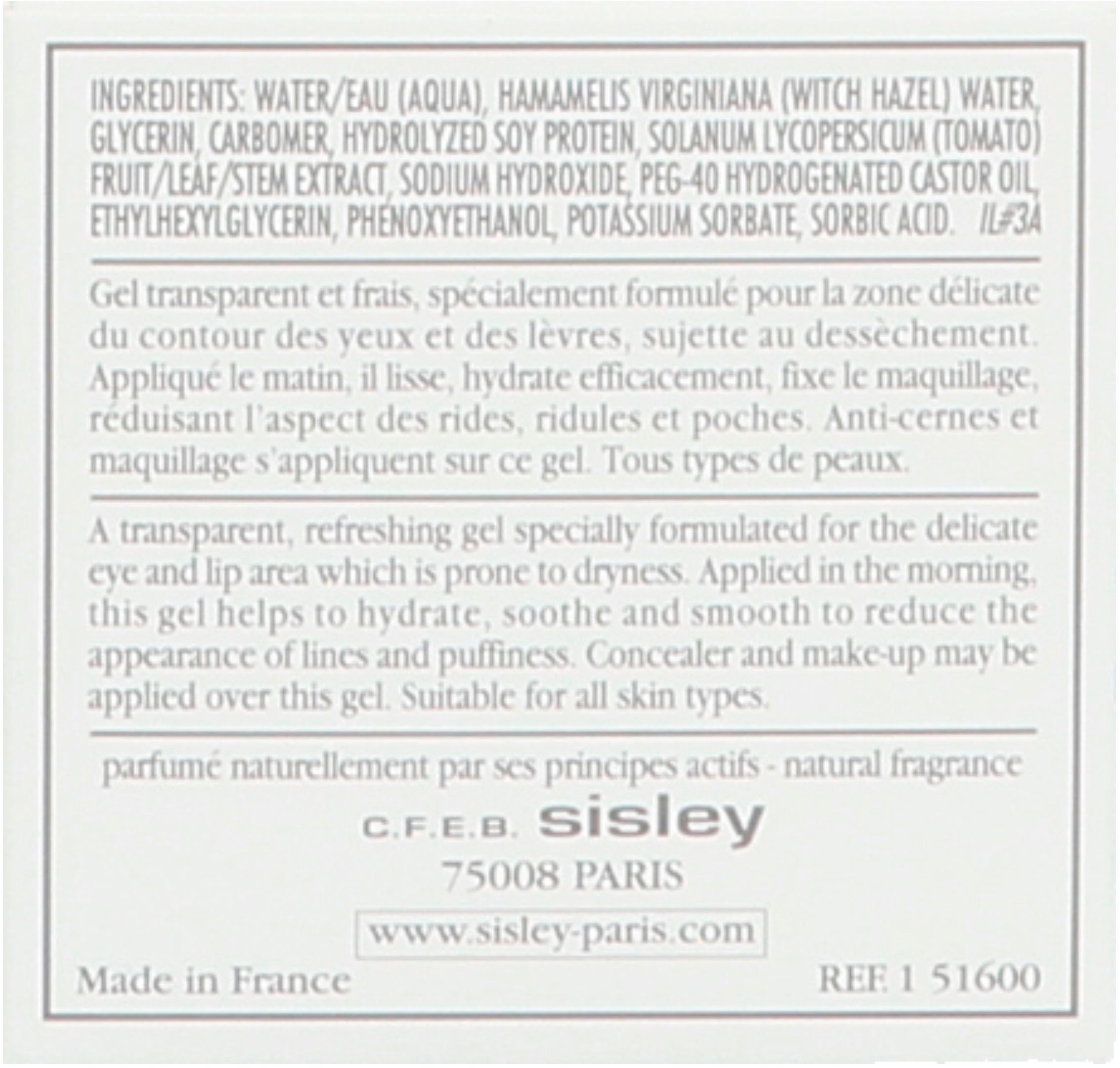 sisley Gesichtspflege »Baume Efficace Eye And Lip Contour Balm«, Glättet und befeuchtet für die Augenpartie und Lippenkonturen.