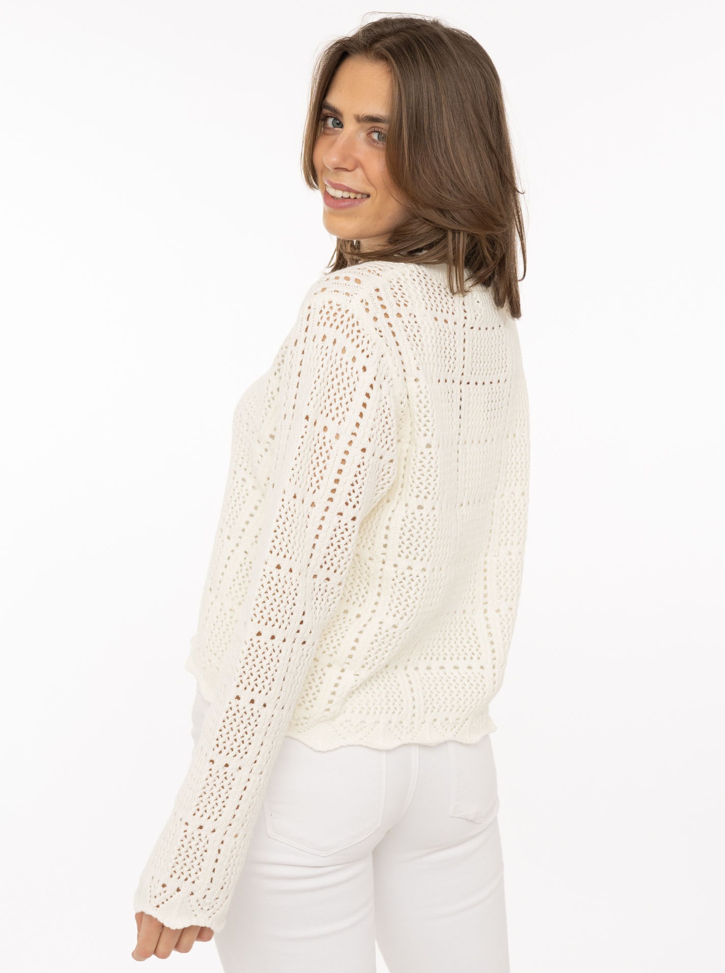 Zwillingsherz Strickpullover »"Lochstrick"« mit Lockstrickmotiv