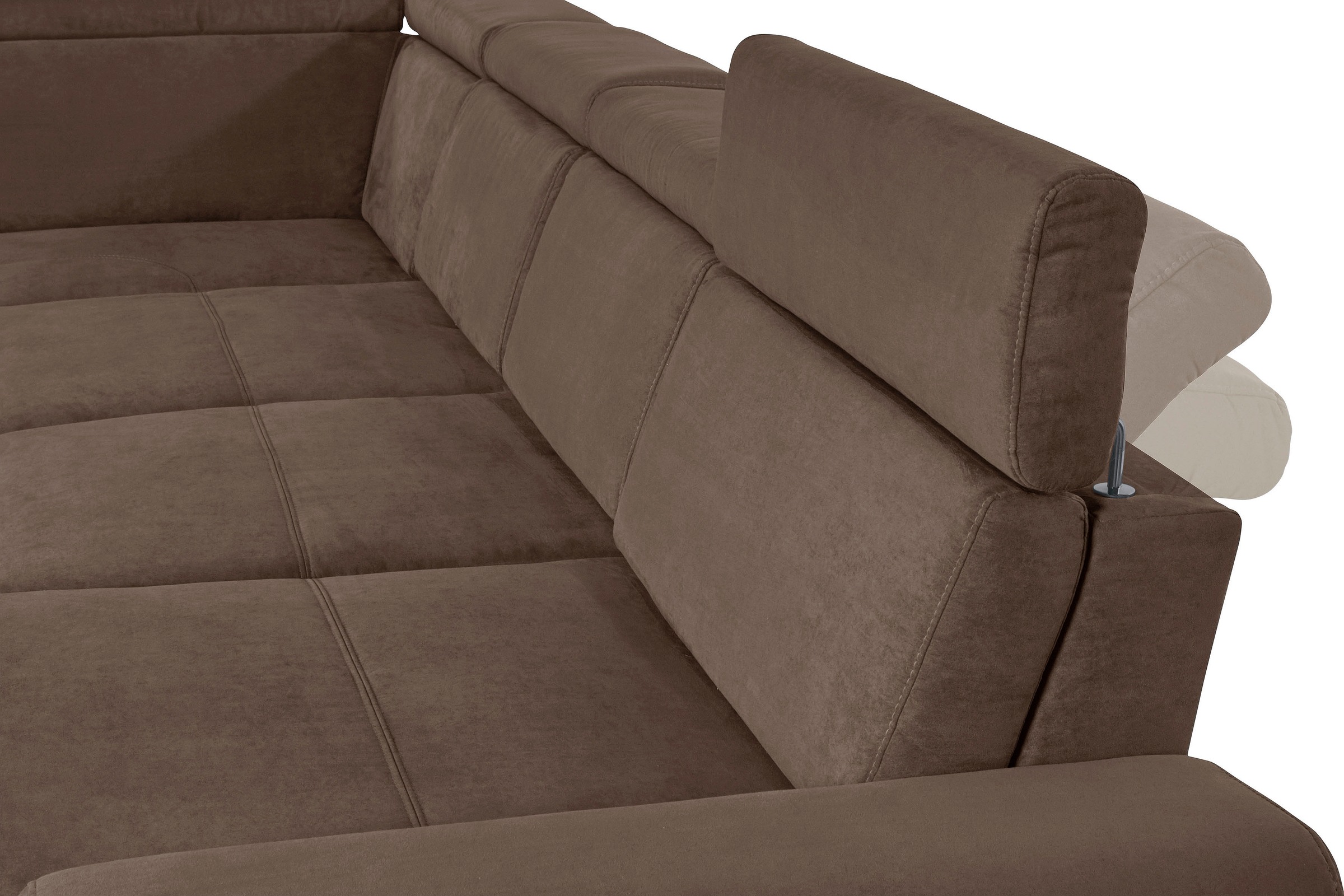 sit&more Wohnlandschaft »Gizeh U-Form«, 12 cm Fußhöhe, inklusive Sitztiefenverstellung und Kopfteilverstellung