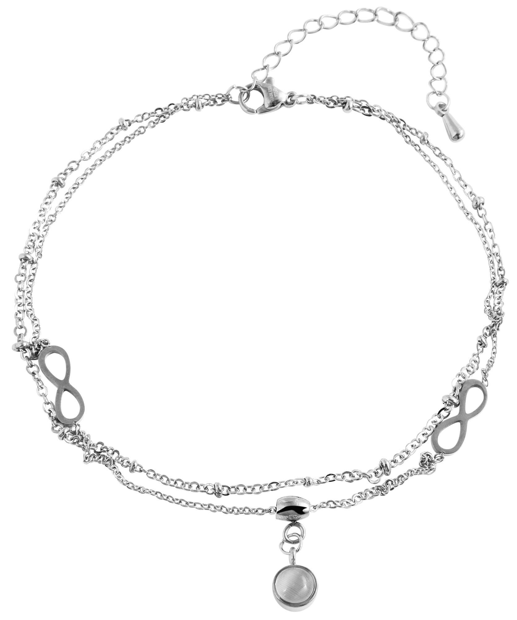 Armband ADELIA´S "Damen Armband – Unendlichkeitszeichen aus Edelstahl 24 cm", silber, Armbänder, Damen, 24cm, Edelstahl, Armband, Perfekt zum Verschenken an besondere Menschen
