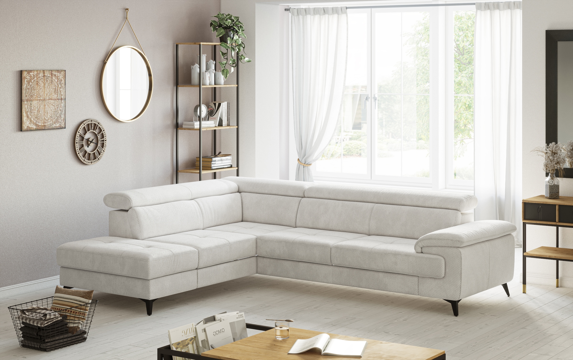 OTTO home Ecksofa "Astra L-Form, B: 286 cm" mit Kopfteilverstellung, optional Schlaffunktion & Bettkasten