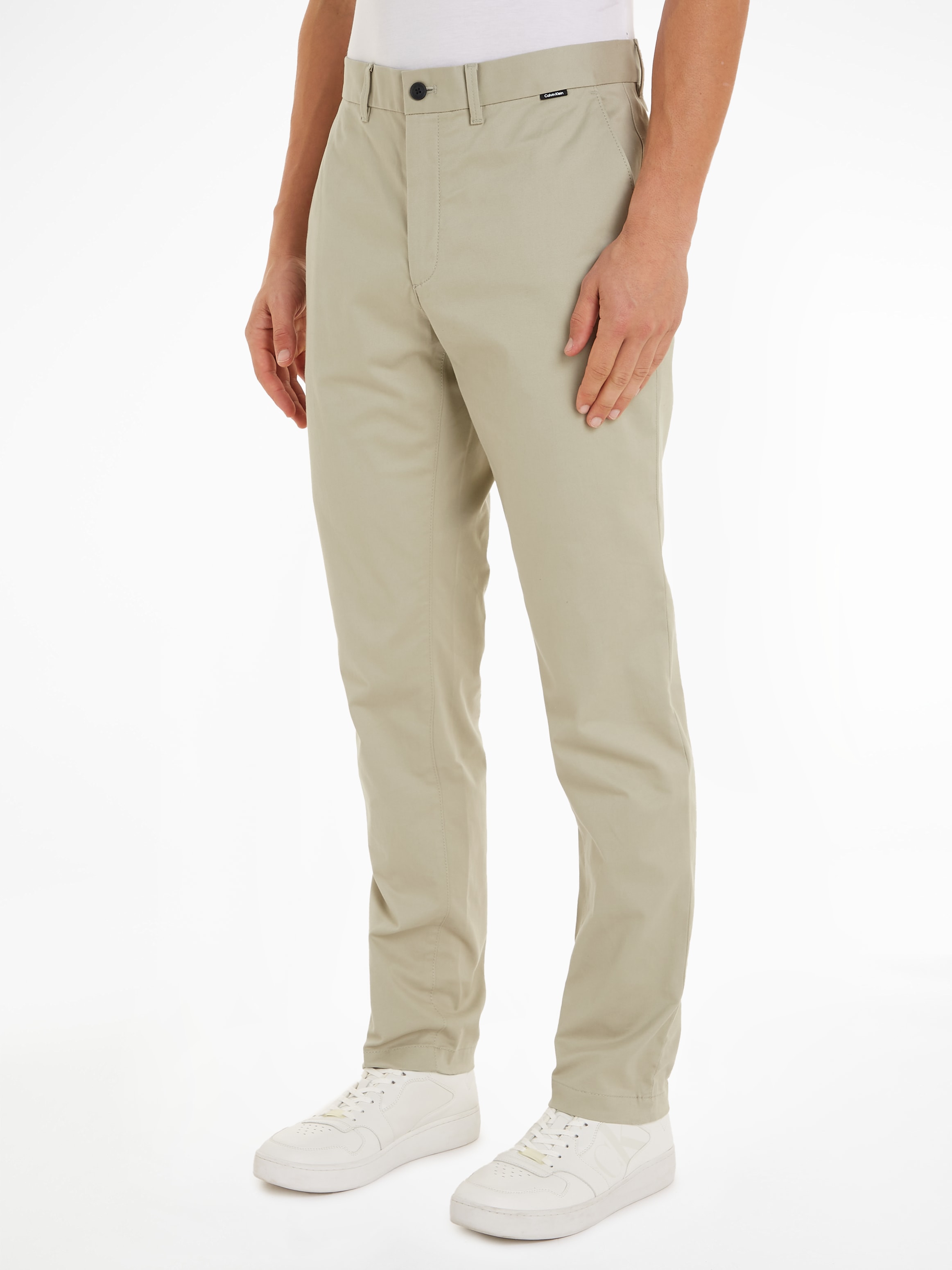 Calvin Klein Chinohose "MODERN TWILL SLIM CHINO", mit Logoprägung