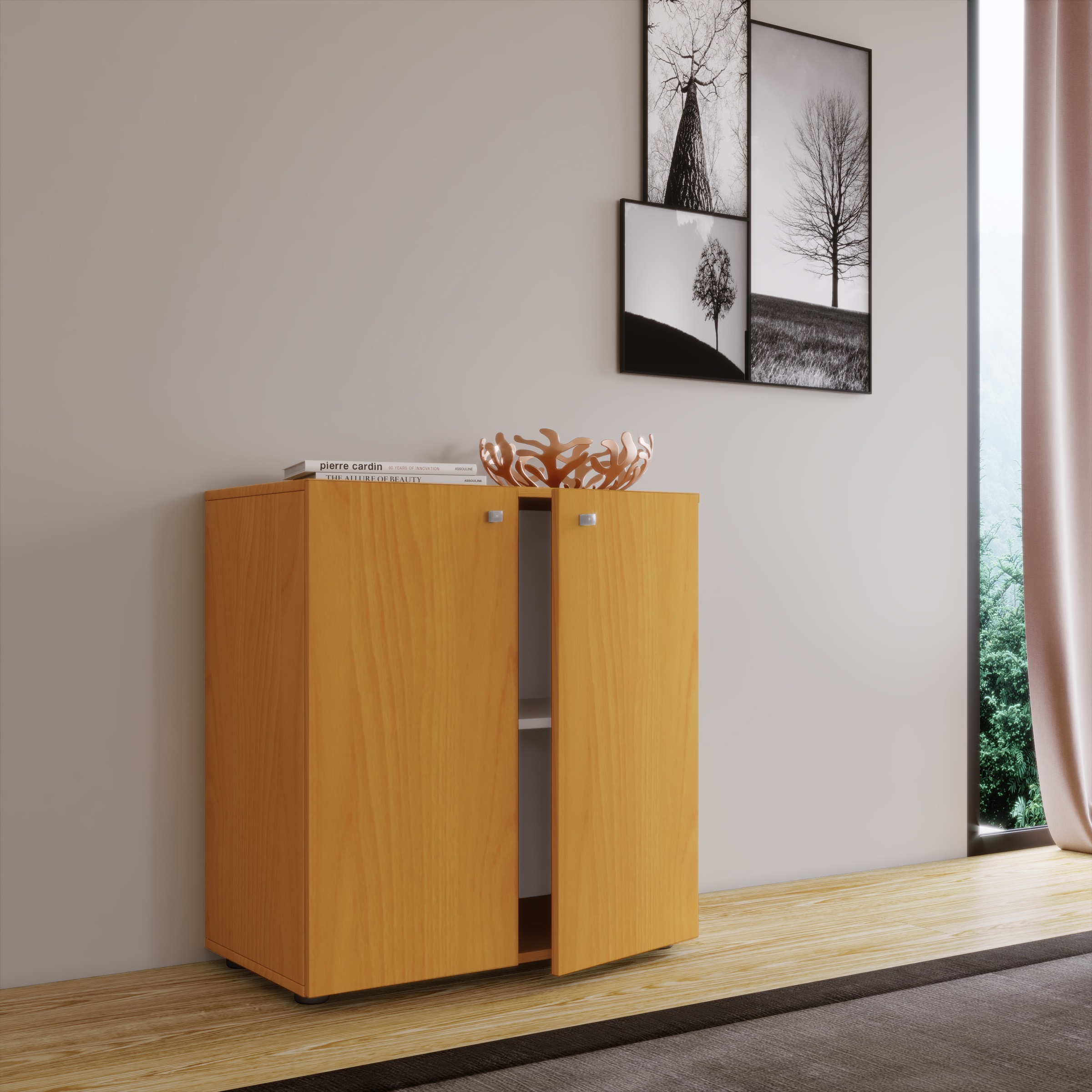 VCM Kommode »Holz Kommode Sideboard Anrichte Vandol 1 Drehtüren«