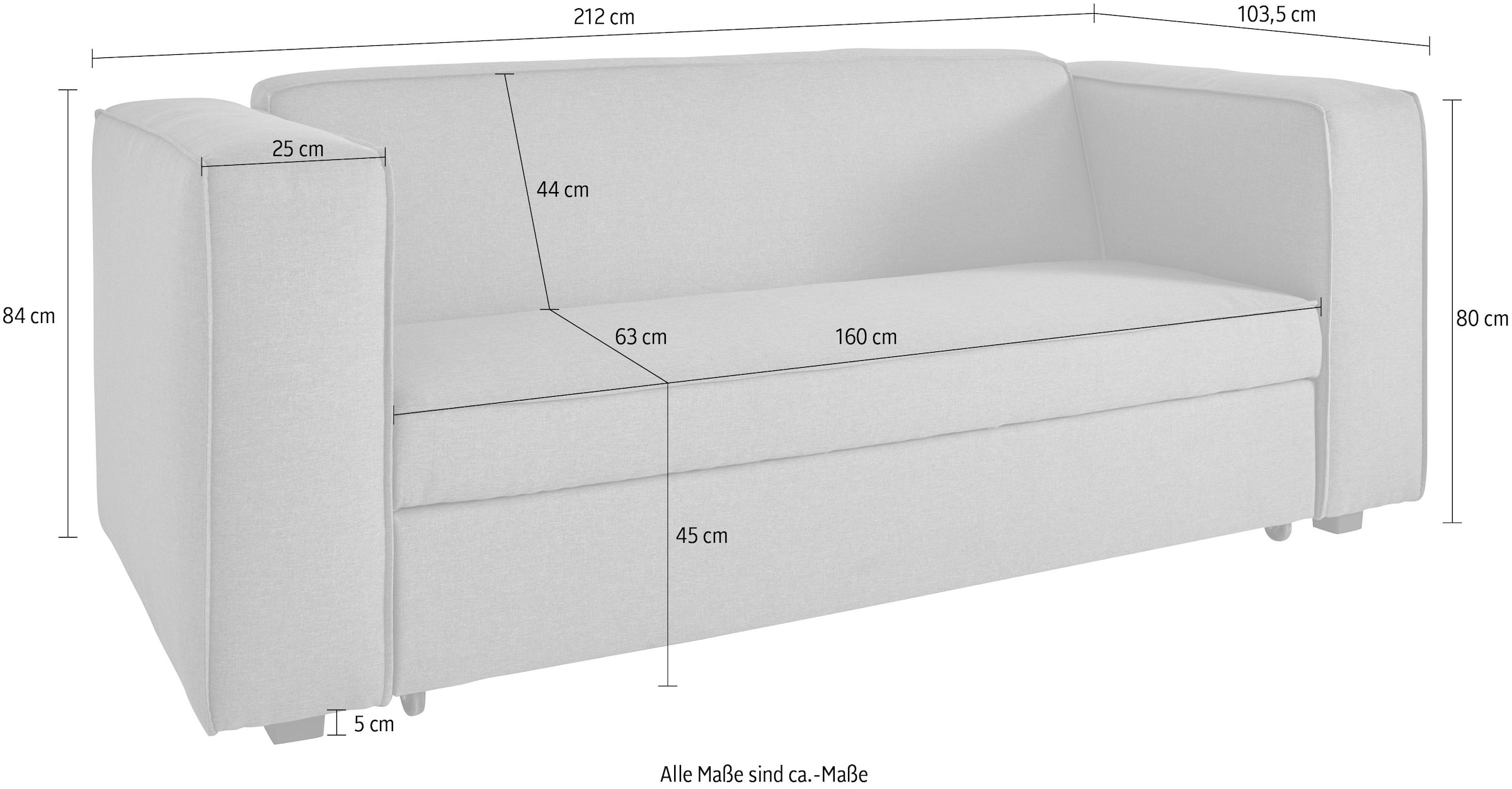 Guido Maria Kretschmer Home&Living Schlafsofa »Asmund, Design-Schlafsofa, komfortable Bedienung,«, perfekter Sitzkomfort, Liegefläche 160/200 cm