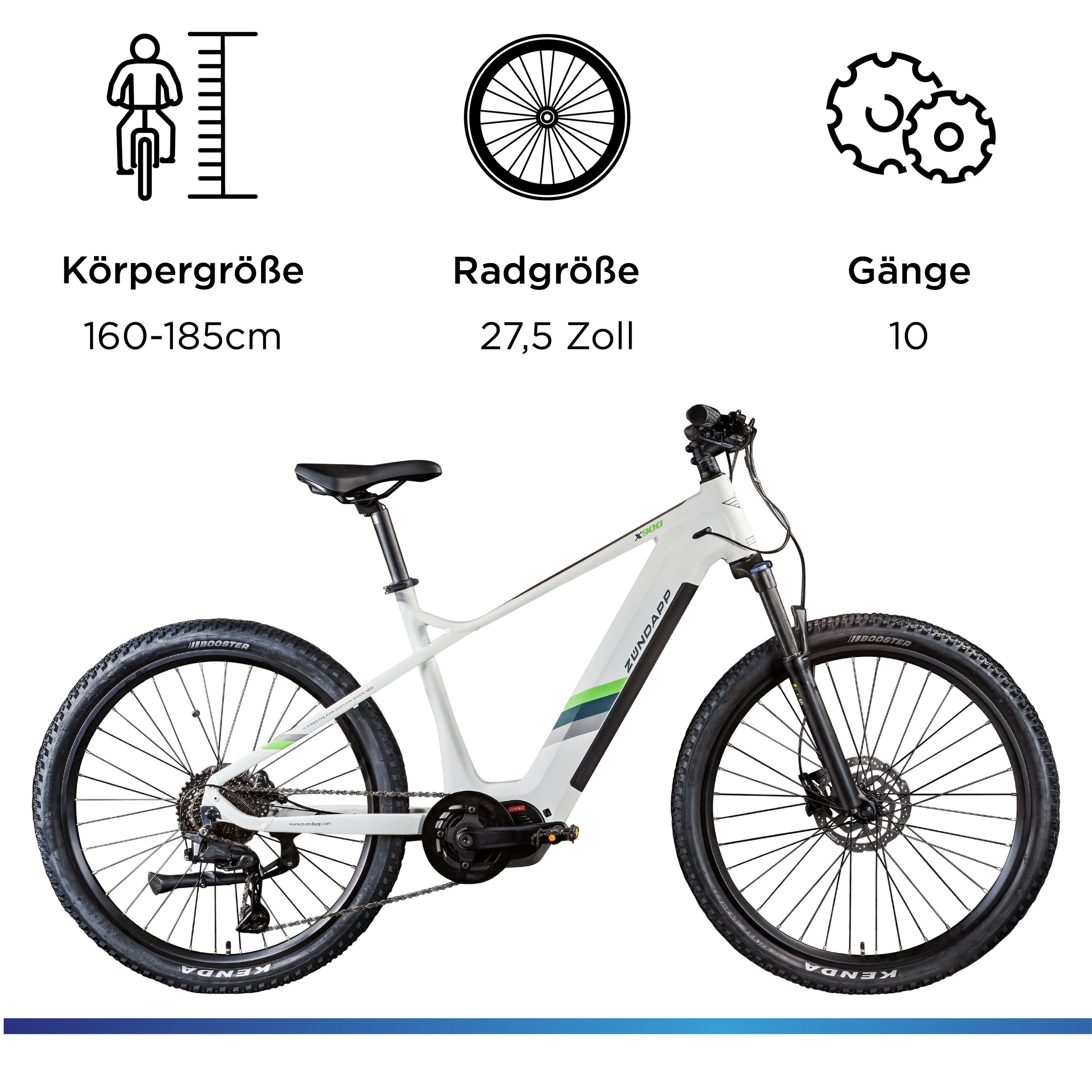 Zündapp »X900« 10 Gang Shimano Cues U6020 SGS Schaltwerk Kettenschaltung Mittelmotor 250 W Pedelec, Elektrofahrrad für Damen und Herren, MTB