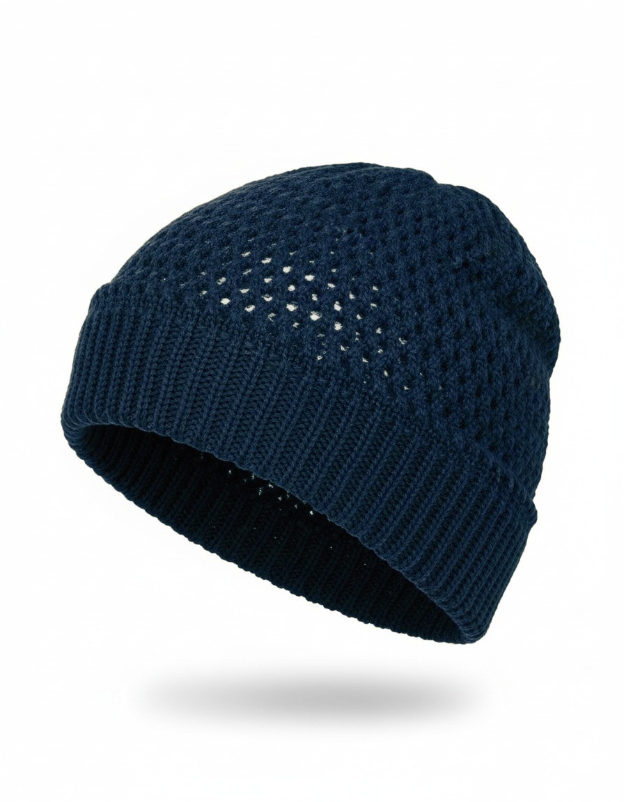 styleBREAKER Strickmütze "Strick Beanie Mütze mit Loch Muster" 1 Stk.