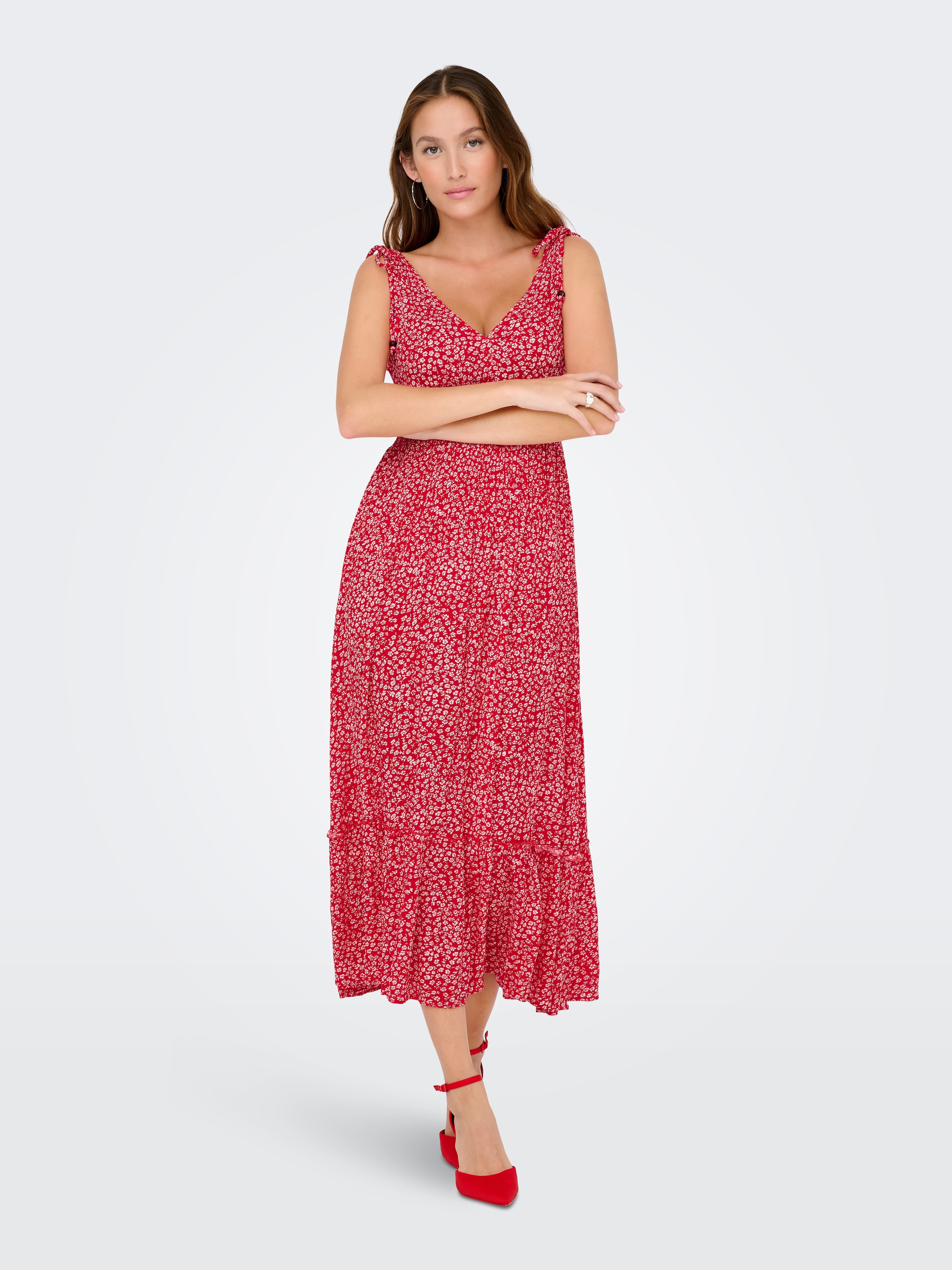 ONLY Maxikleid "ONLFERNANDA LIFE S/L LONG DRESS WVN", Sommerkleid günstig online kaufen