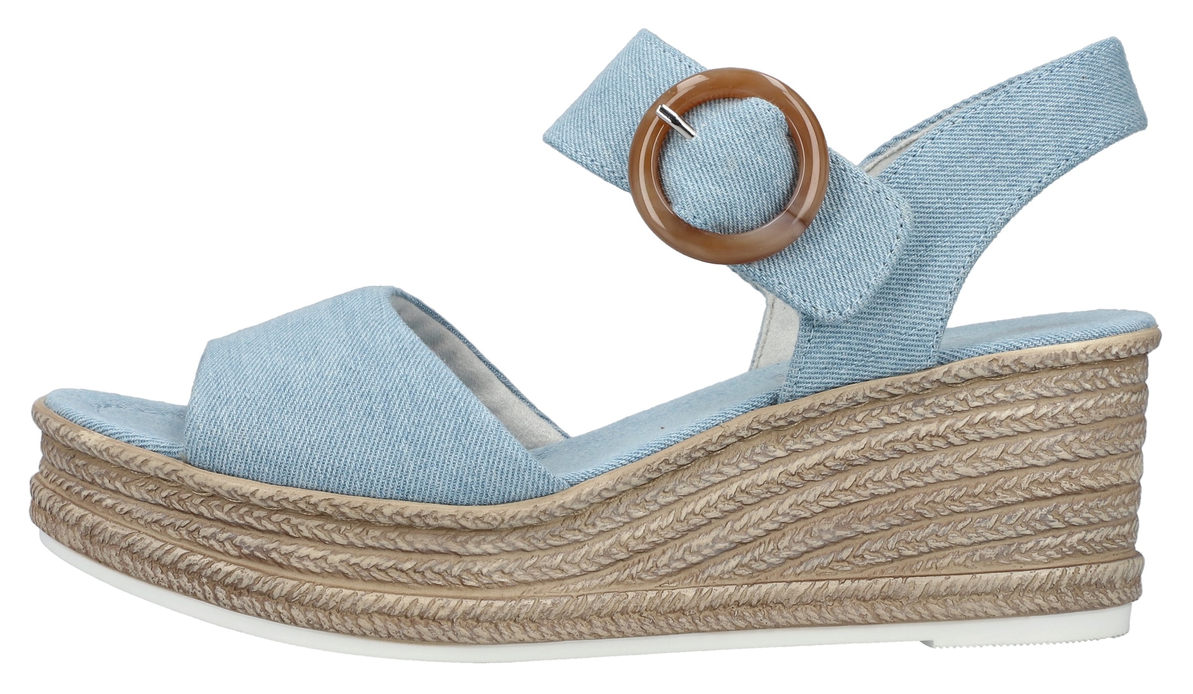 Rieker Keilsandalette, Sommerschuh, Plateausandale, Urlaubschuh mit Klettverschluss