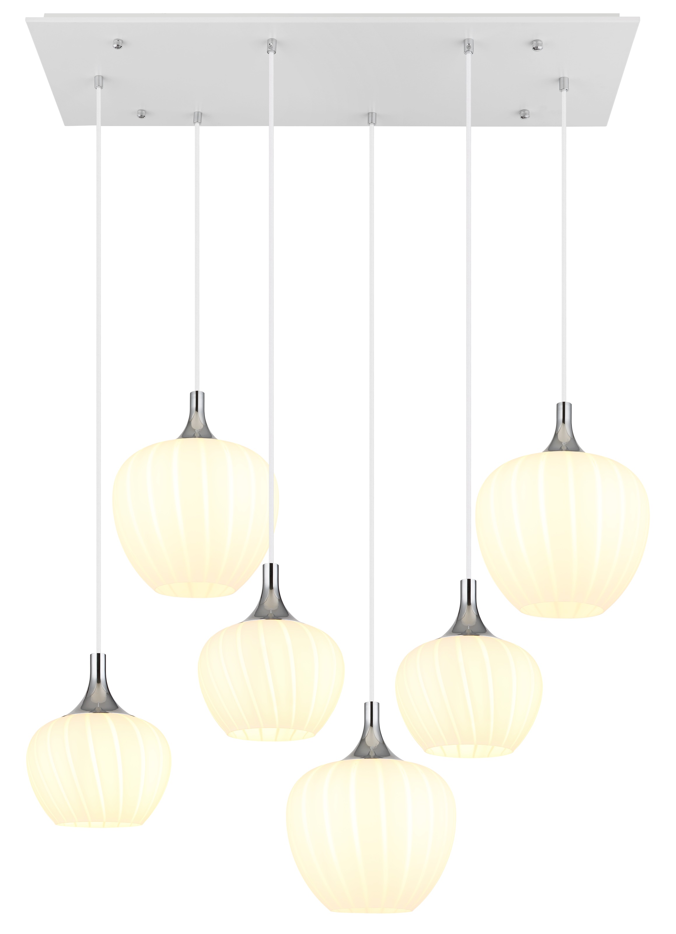 GLOBO LIGHTING Hängeleuchte "MAXY", H: 120cm, 1 Stk.weiß matt, Wohnzimmer, Leuchten, Hängelampe weiß Glas opal Dekorillen Esszimmer Esstisch
