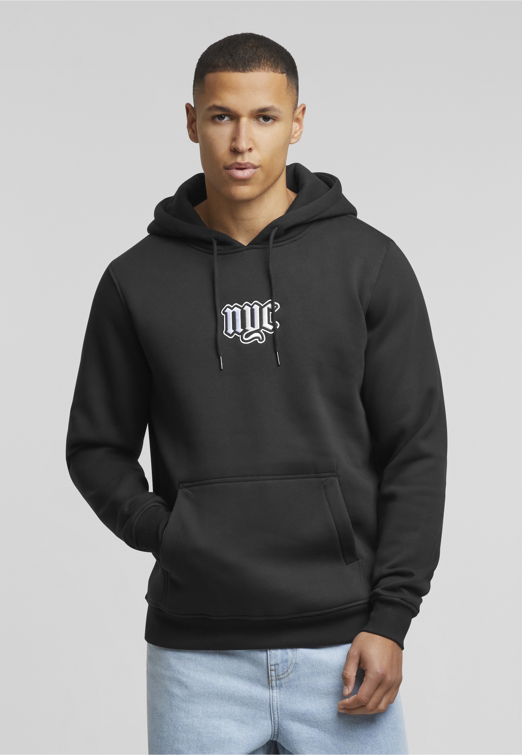 Thumbnail - MisterTee Kapuzenpullover "MisterTee NYC Old English Wording Patch Hoody" 1 Stk.