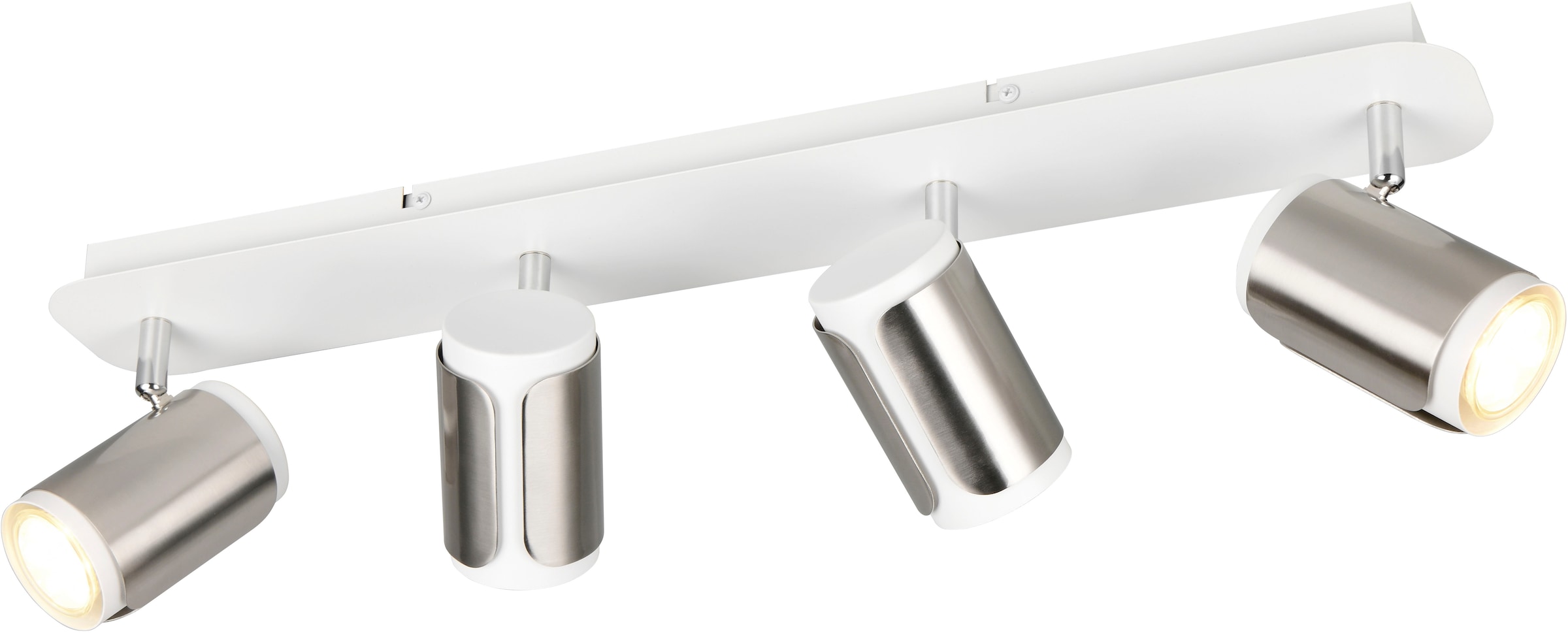 "TRIO LEUCHTEN Deckenstrahler ""GILLAN, Spot 4-flammig, exkl 4x GU10 max 10W, 60x16x12 cm (B/H/T)"", silber (silberfarben), 4, H: 16cm, 1 Stk.