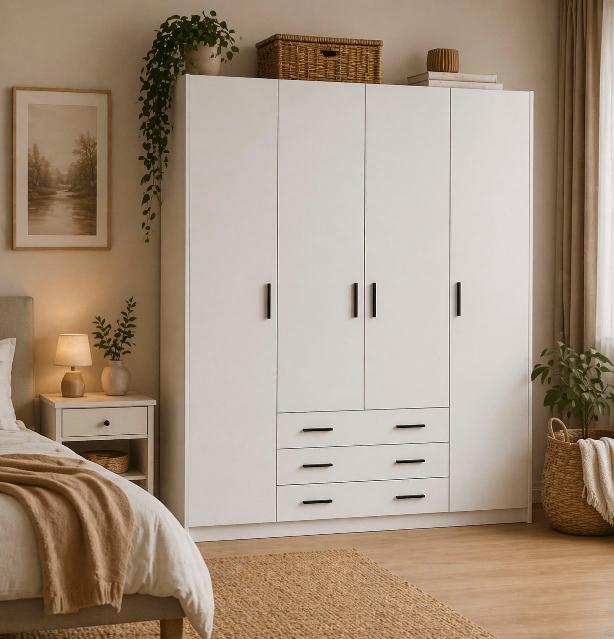 Home affaire Kleiderschrank "Sprint, viel Stauraum, robuste Qualität, 3 Breiten 98, 147, 195 cm" Breite 98,5/147 oder 195,5 cm, je mit Einlegeböden und Kleiderstange