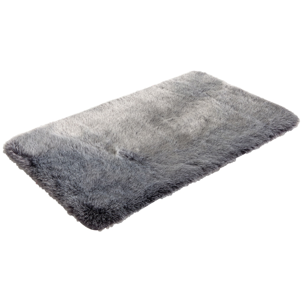 Kleine Wolke Badematte »Fluffy«, Höhe 50 mm, rutschhemmend beschichtet, fußbodenheizungsgeeignet, Badteppich, Fell-Optik, Melange Design, rechteckig & rund erhältlich