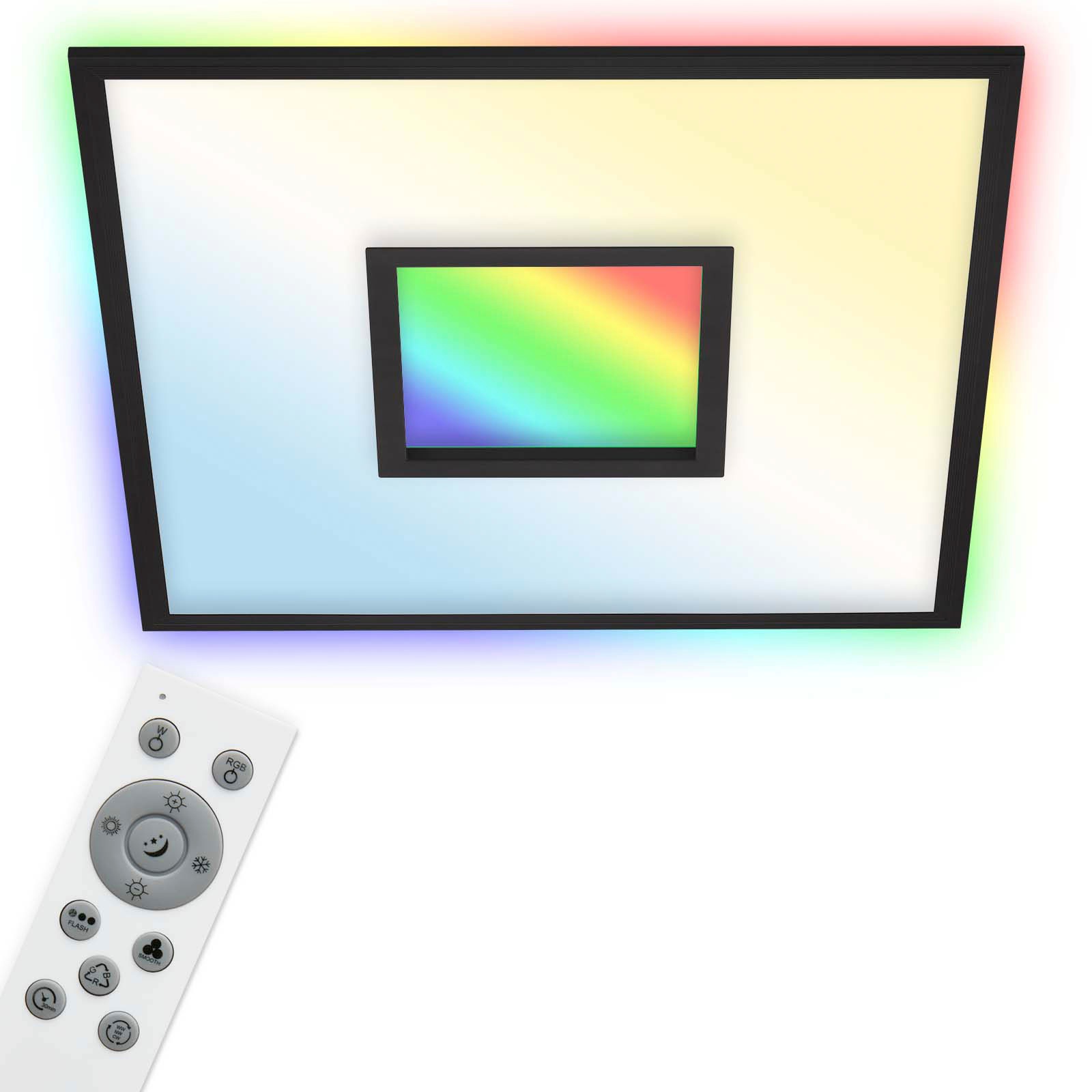 Telefunken LED Panel »319505TF CENTERBACK«, Leuchtmittel LED-Board | LED fest integriert, schwarz, RGB, CCT, dimmbar, Fernbedienung, Timer- und Memoryfunktion