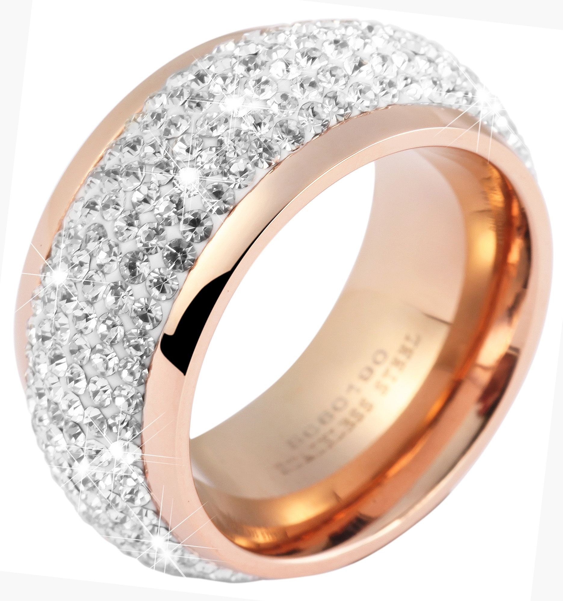Fingerring ADELIA´S "Damen Ring aus Edelstahl" Gr. 60, gold, Fingerringe, Damen, 60, Edelstahl, Fingerring 3