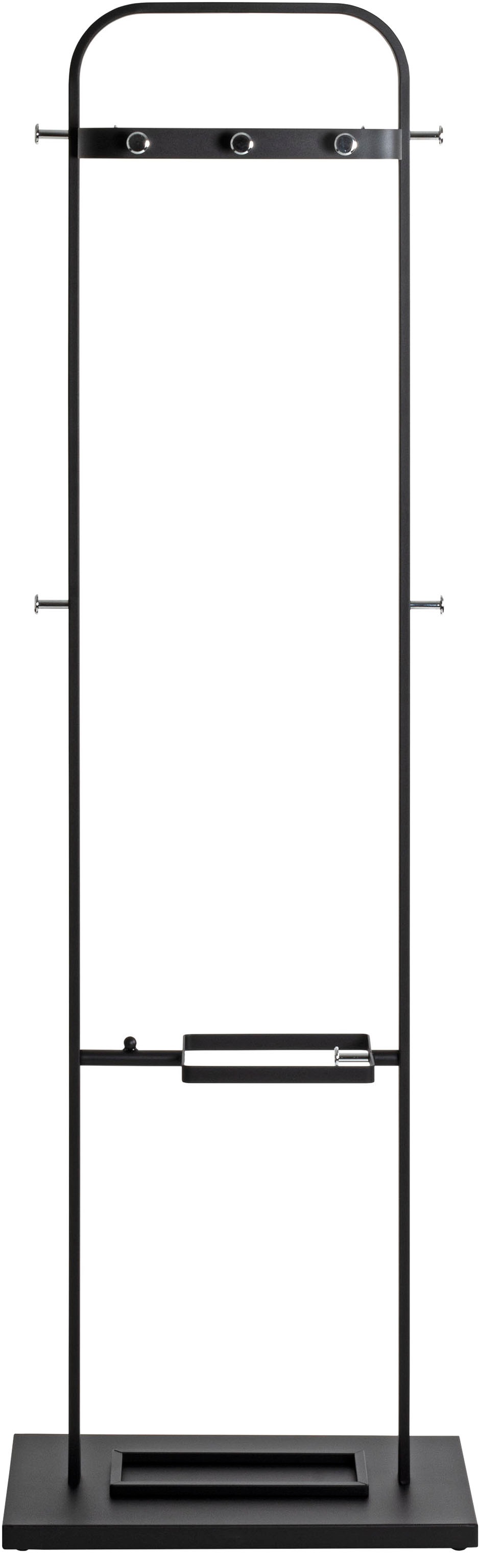 HAKU Garderobenständer »Kleiderständer, Standgarderobe« rechteckig - aus Metall Schwarz - B/T/H 54/30/175 cm