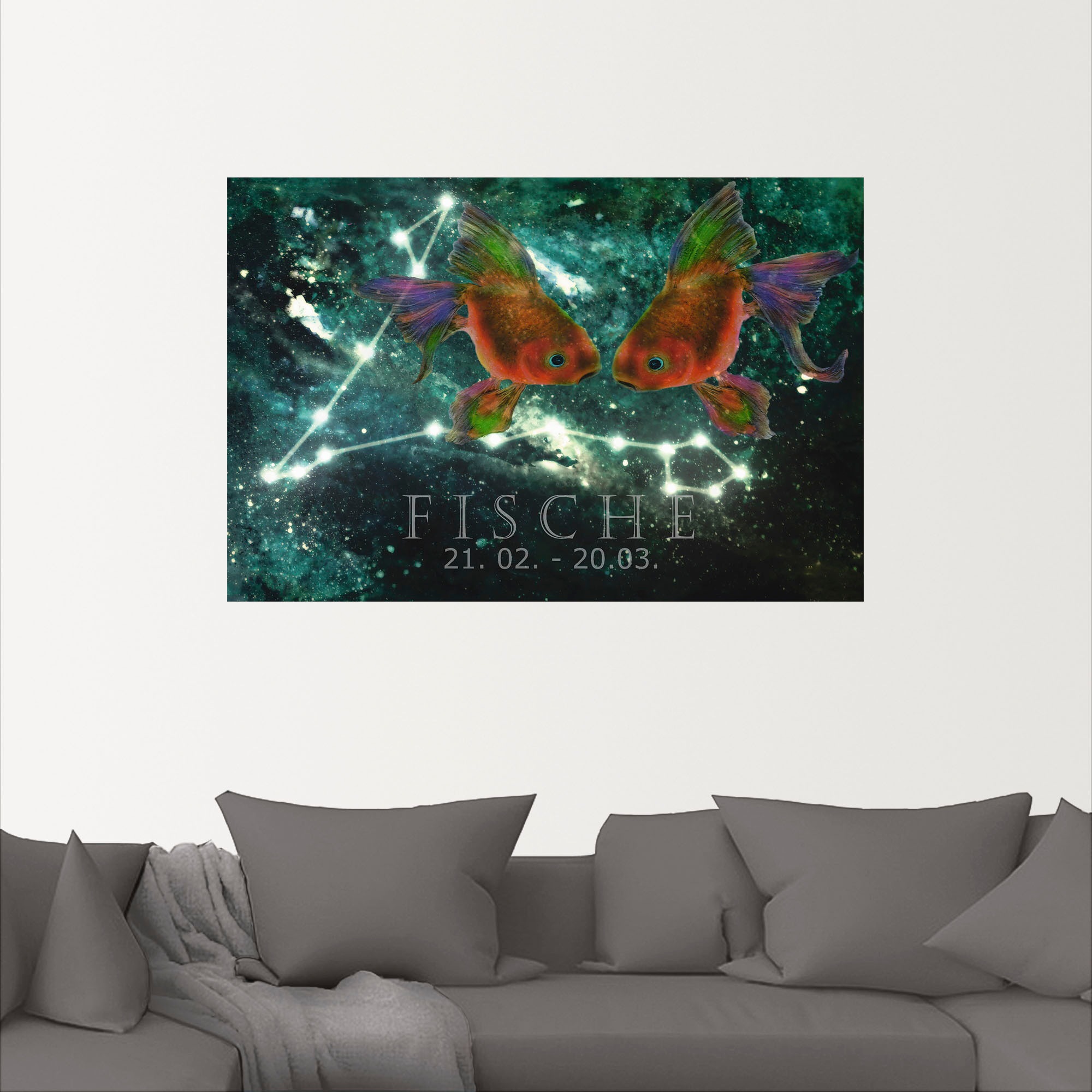 Artland Wandbild »Sternzeichen - Fische«, Bilder von Sternzeichen, (1 St.), als Leinwandbild, Poster in verschied. Größen