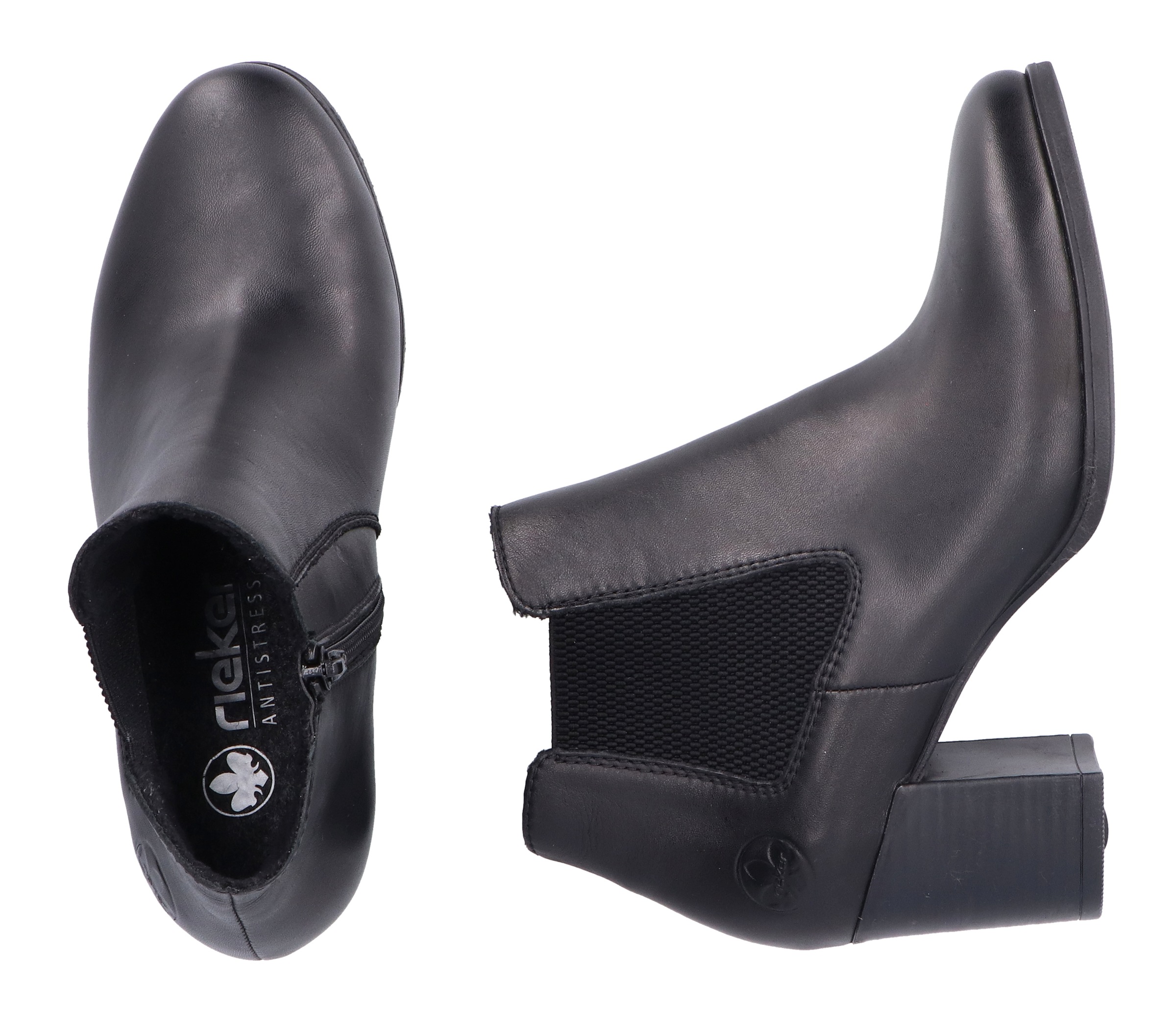 Rieker Cowboy Stiefelette, Westernstiefelette, Stiefelette, Blockabsatz, schmale Form