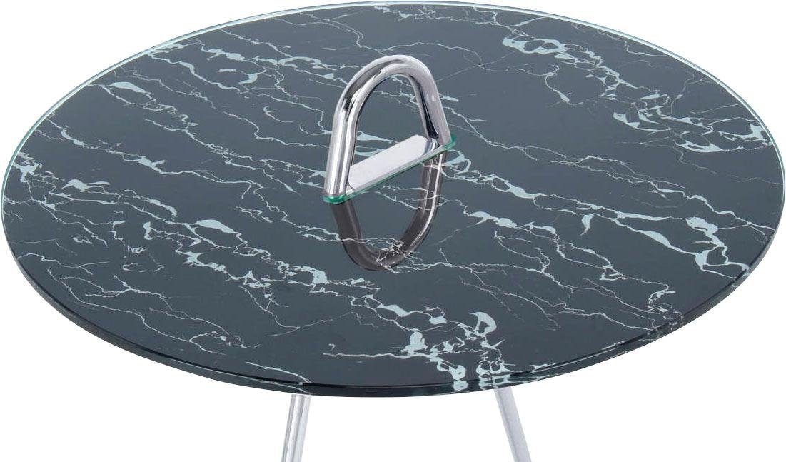 Kayoom Beistelltisch »Pendulum 525, mit runder Tischplatte«, (1 St.), Marmoroptik, Gestell im Pendel-Design, praktisch tragbar