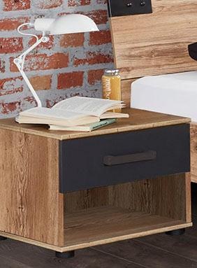 Wimex Nachtkommode »Liverpool, Nachttisch mit 1 Schublade und 1 offenes Fach«, modern rustikaler Look, Industrial Design, 46/40/38 cm